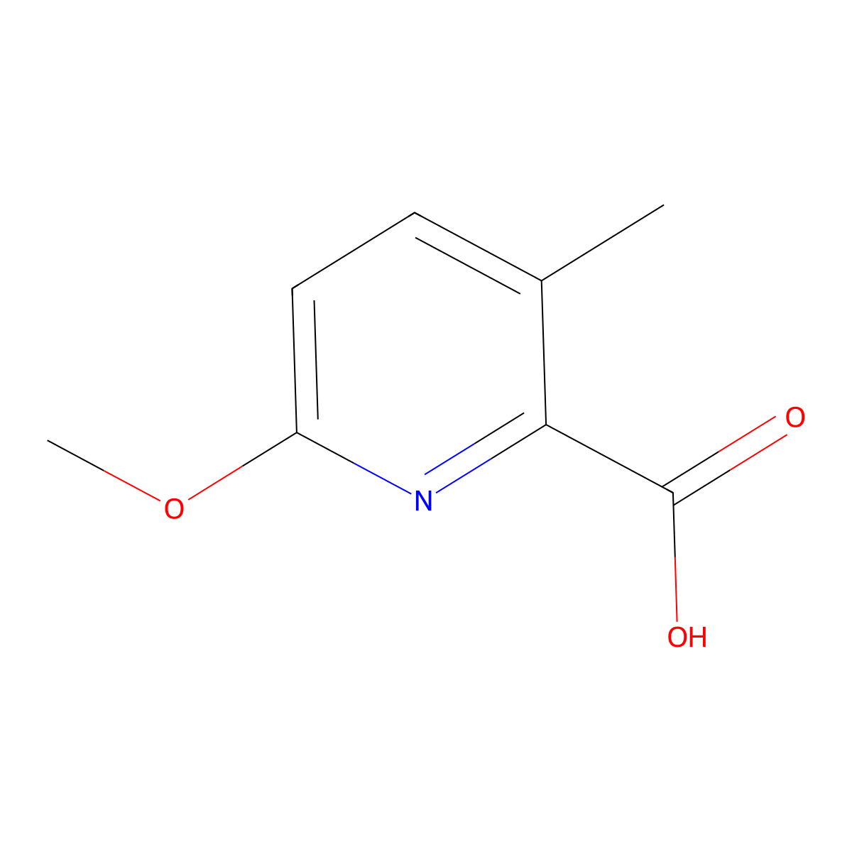 6-Methoxy-3-methylpyridine-2-carboxylic acid molecular structure, CAS 1211579-02-0