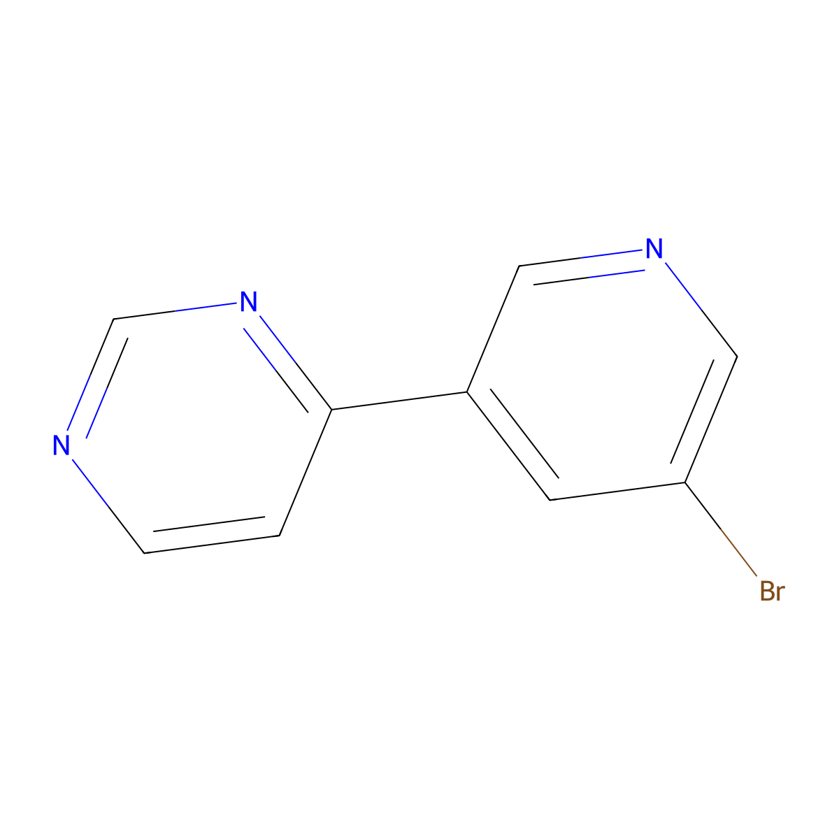 4-(5-Bromopyridin-3-yl)pyrimidine molecular structure, CAS 1211579-53-1