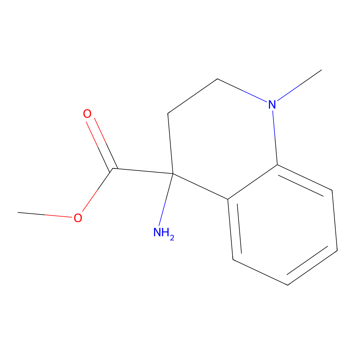 4-Amino-4-methoxycarbonyl-1-methyl-1,2,3,4-tetrahydroquinoline molecular structure, CAS 1211579-67-7