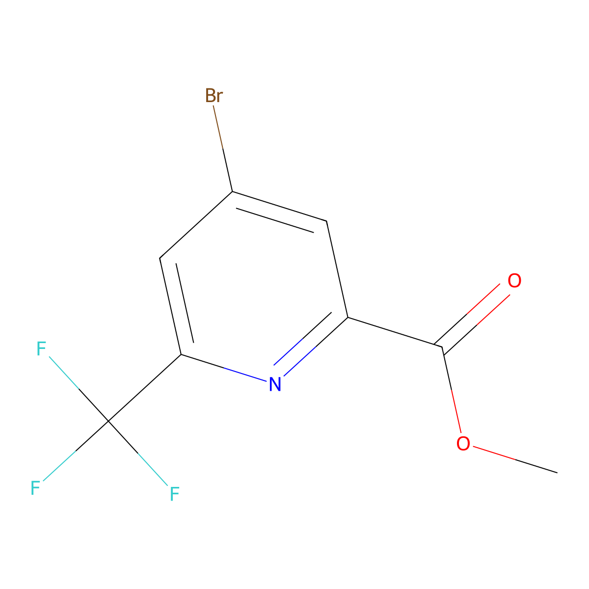Methyl 4-bromo-6-(trifluoromethyl)pyridine-2-carboxylate molecular structure, CAS 1211579-71-3