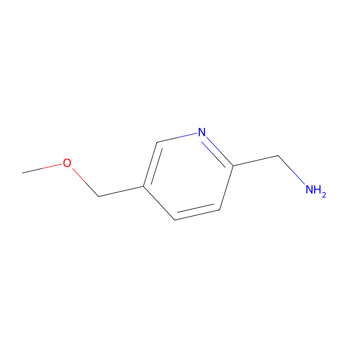1-[5-(Methoxymethyl)pyridin-2-yl]methanamine molecular structure, CAS 1211579-75-7