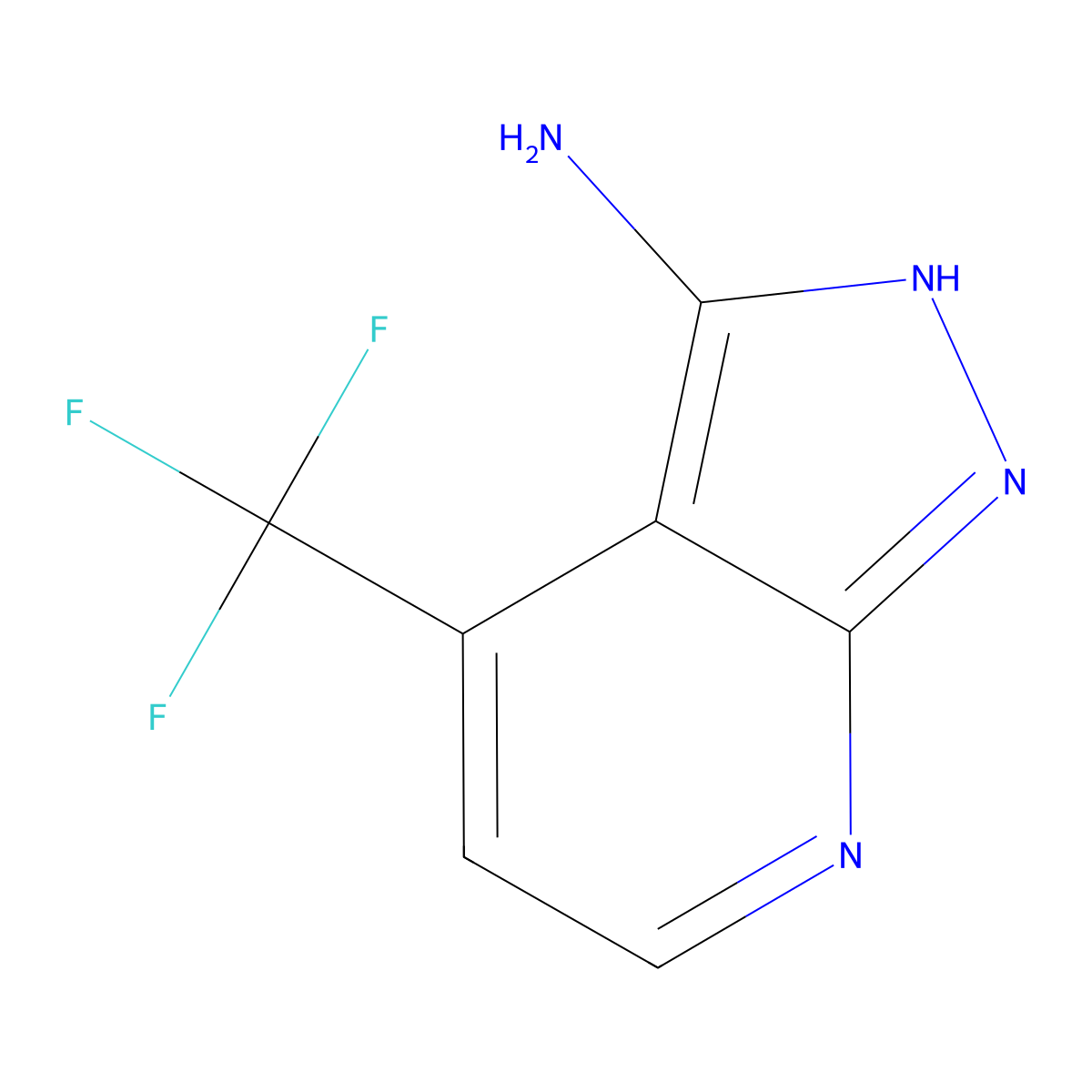 4-(trifluoromethyl)-1H-pyrazolo[3,4-b]pyridin-3-amine molecular structure, CAS 1211579-79-1
