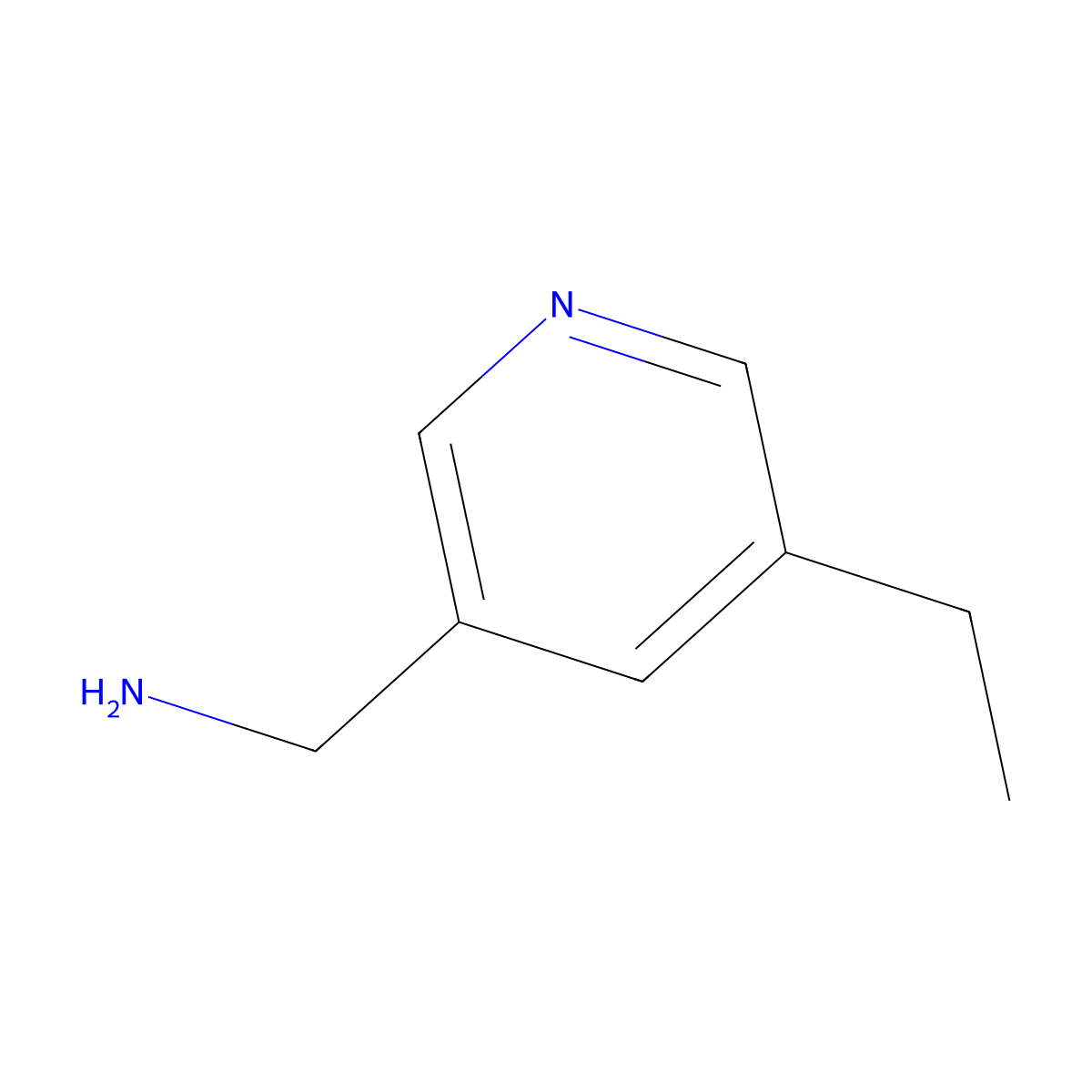 (5-Ethylpyridin-3-yl)methanamine molecular structure, CAS 1211579-80-4