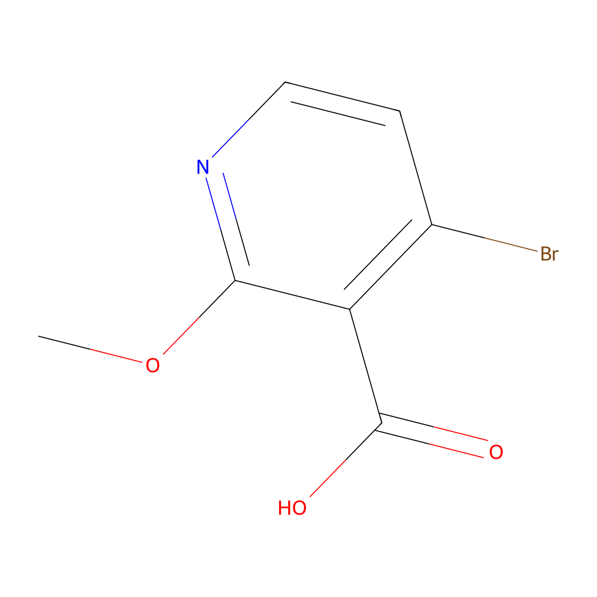 4-Bromo-2-methoxypyridine-3-carboxylic acid molecular structure, CAS 1211579-98-4