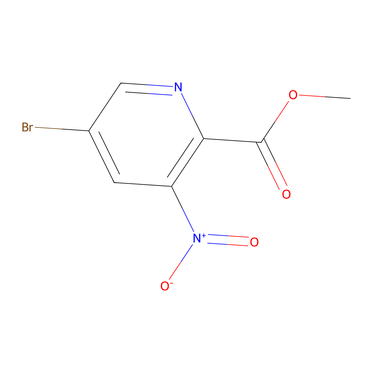 Methyl 5-bromo-3-nitropicolinate molecular structure, CAS 1211580-11-8