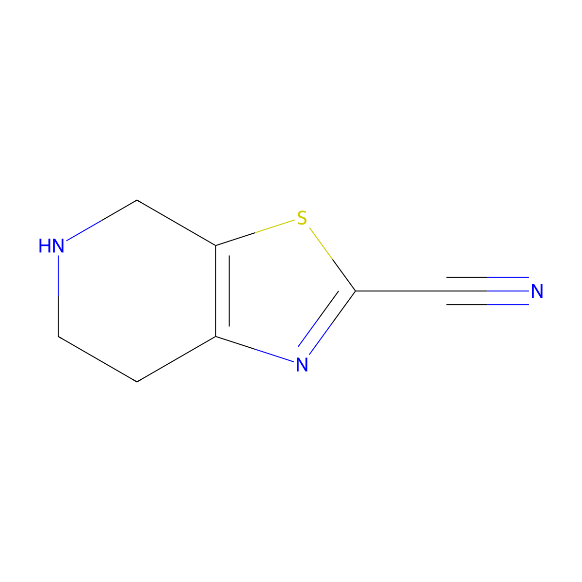 4H,5H,6H,7H-[1,3]Thiazolo[5,4-c]pyridine-2-carbonitrile molecular structure, CAS 1211580-28-7