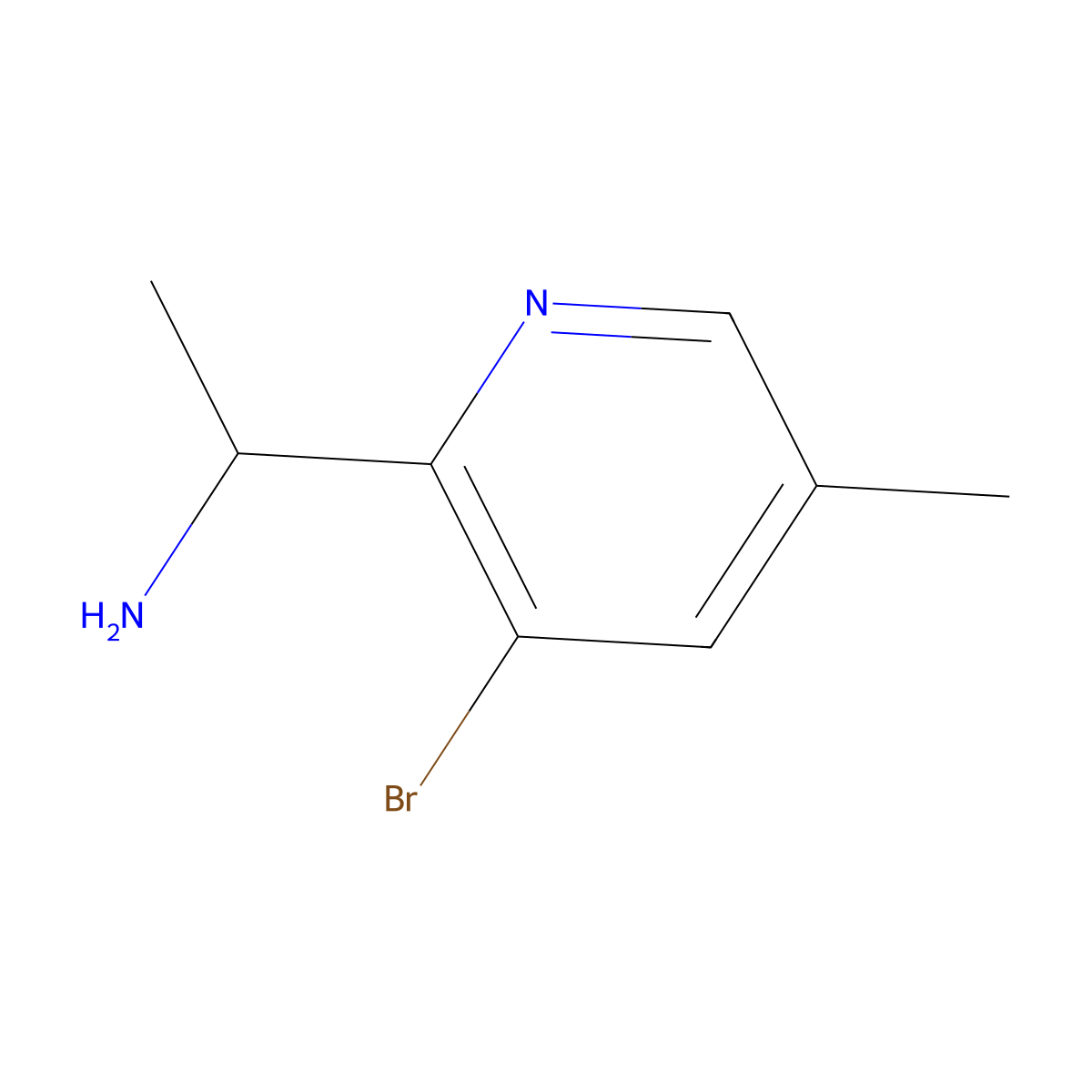 1-(3-Bromo-5-methylpyridin-2-yl)ethan-1-amine molecular structure, CAS 1211580-31-2