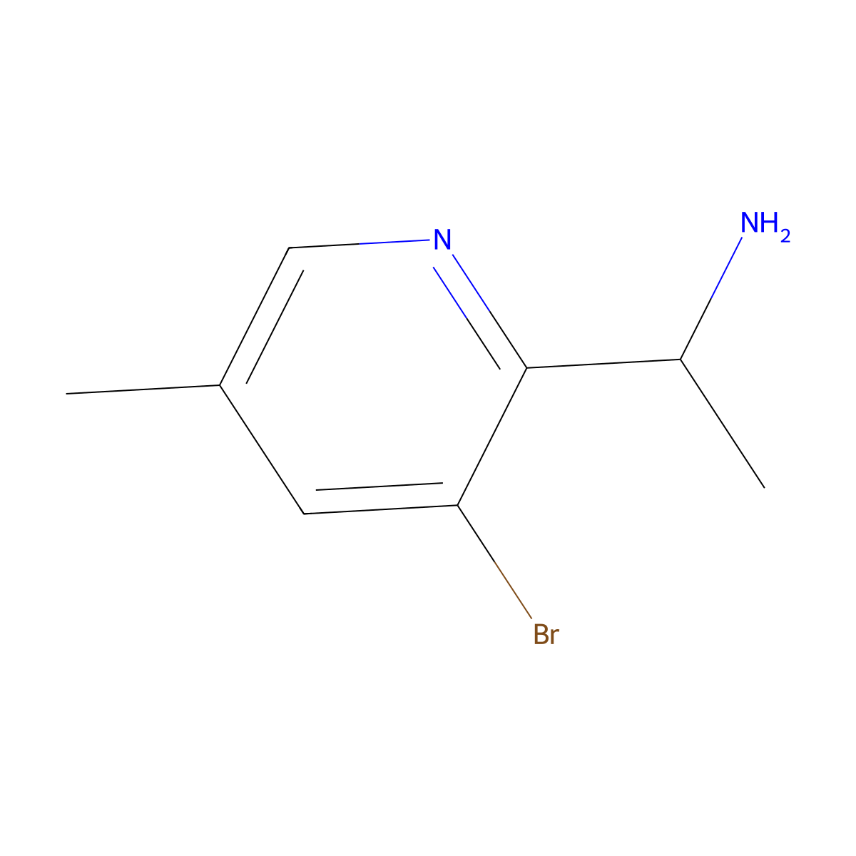 1-(3-Bromo-5-methylpyridin-2-yl)ethan-1-amine molecular structure, CAS 1211580-31-2