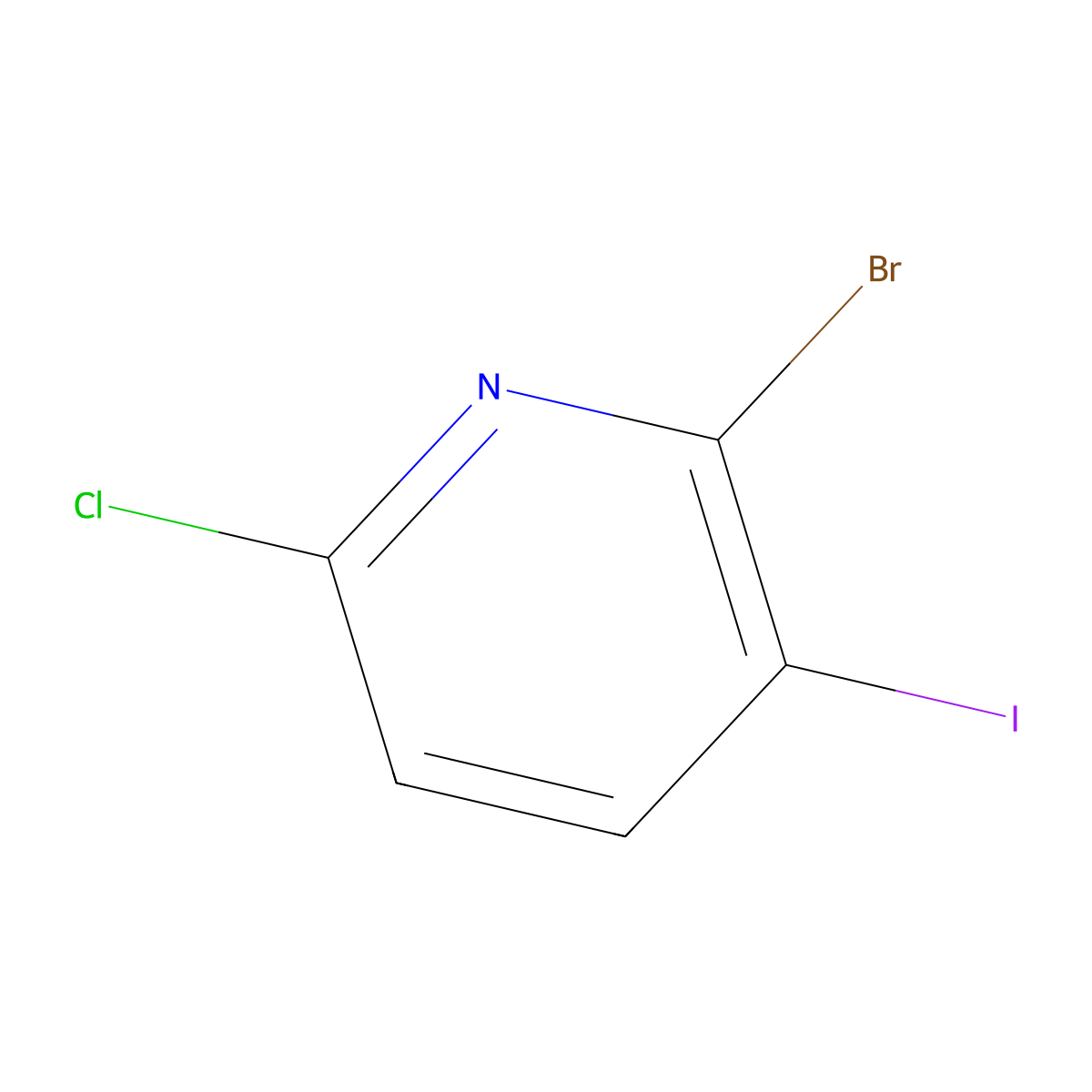 2-Bromo-6-chloro-3-iodopyridine molecular structure, CAS 1211580-38-9