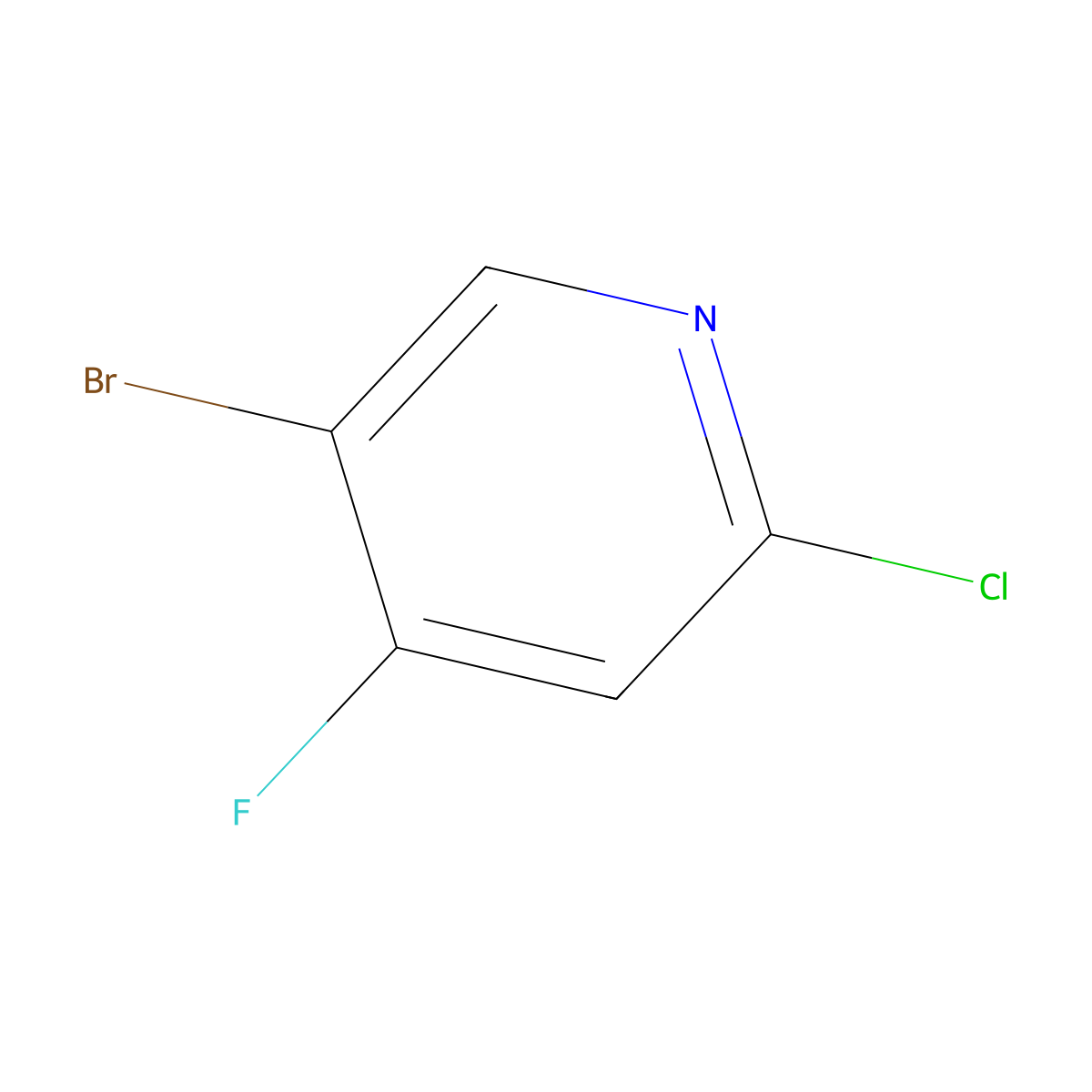 5-Bromo-2-chloro-4-fluoropyridine molecular structure, CAS 1211580-49-2