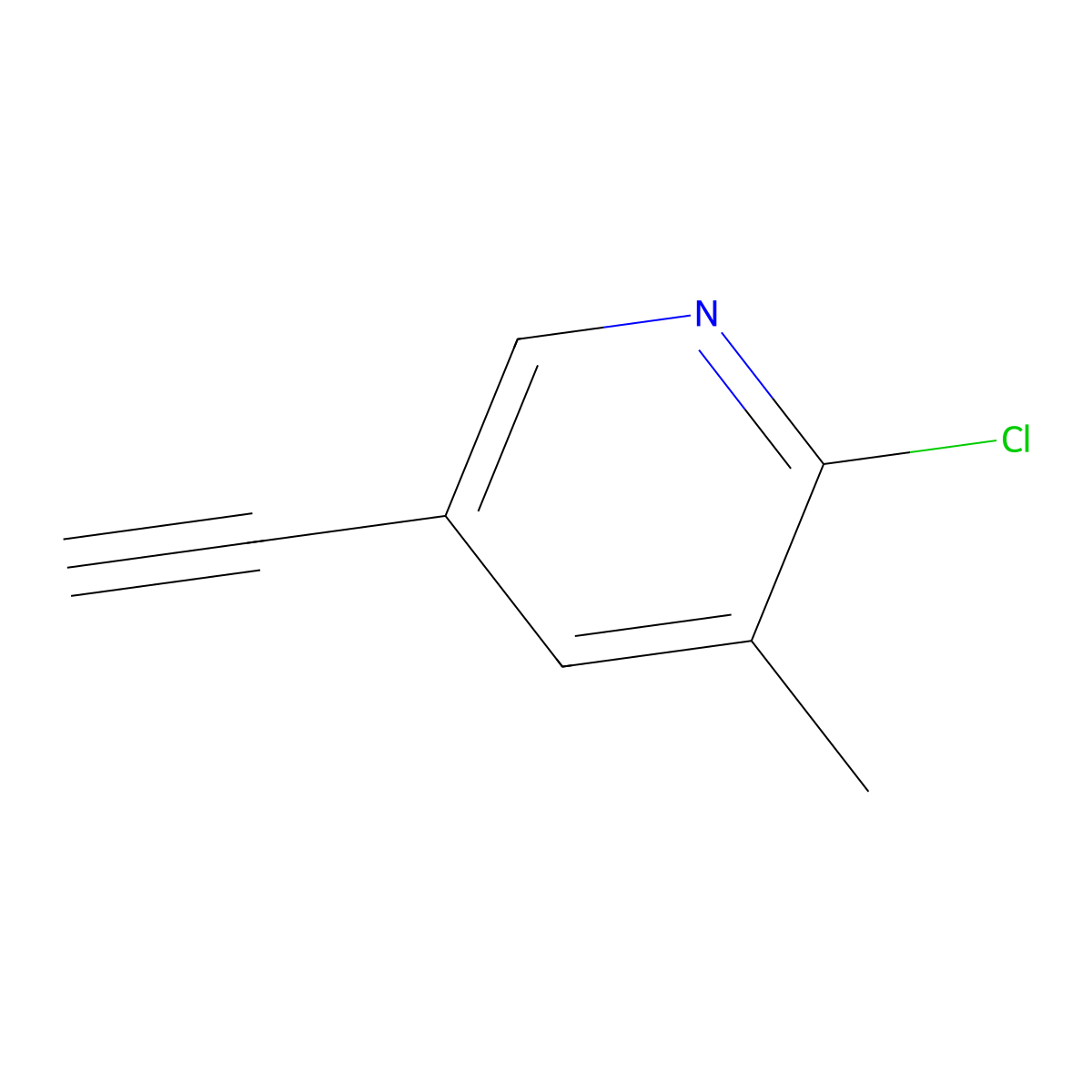 2-Chloro-5-ethynyl-3-methylpyridine molecular structure, CAS 1211580-53-8