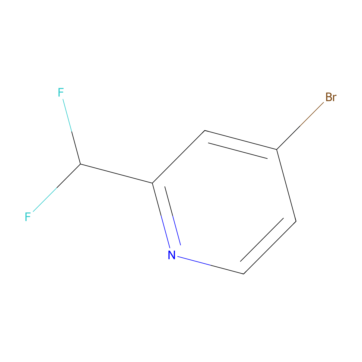 4-Bromo-2-(difluoromethyl)pyridine molecular structure, CAS 1211580-54-9
