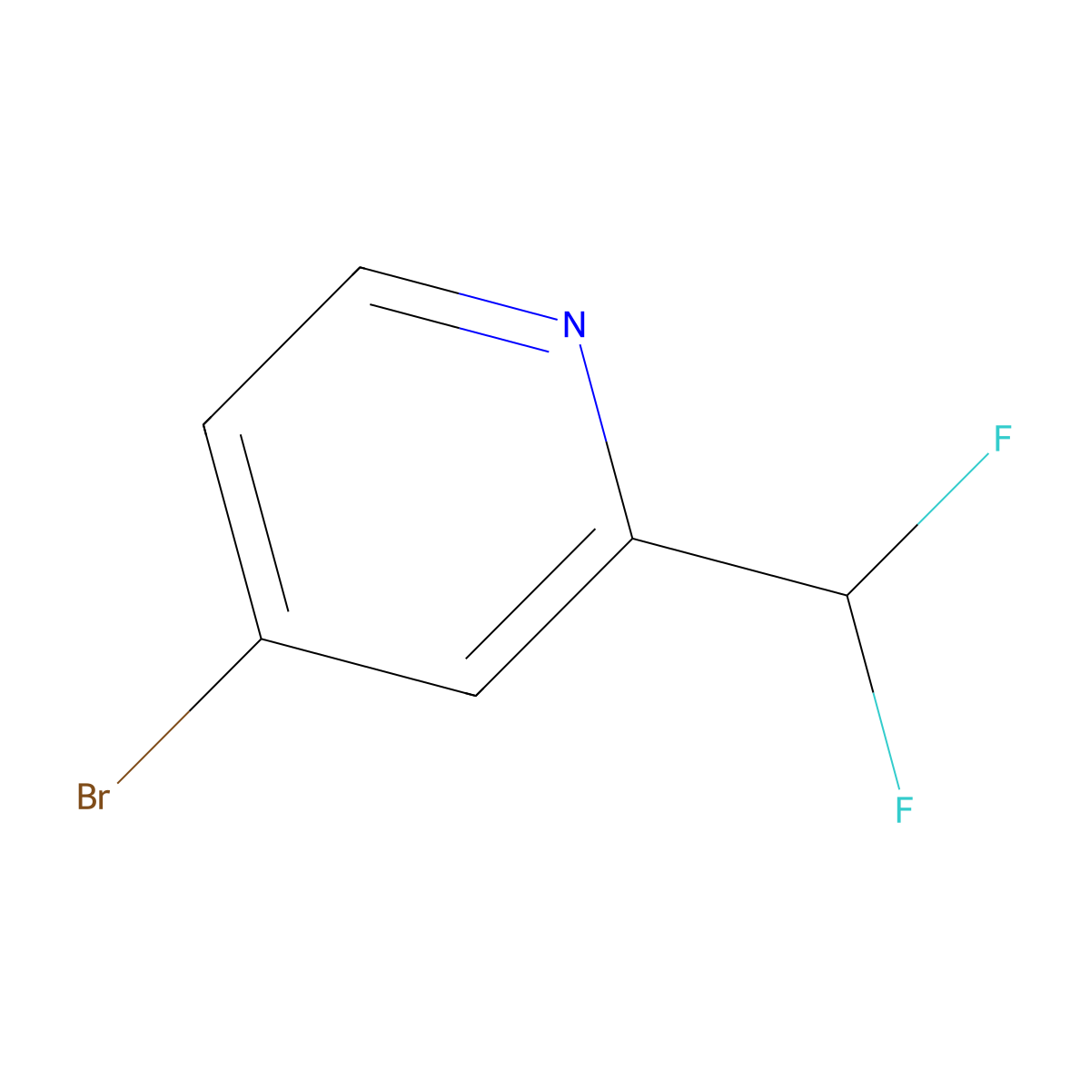 4-Bromo-2-(difluoromethyl)pyridine molecular structure, CAS 1211580-54-9