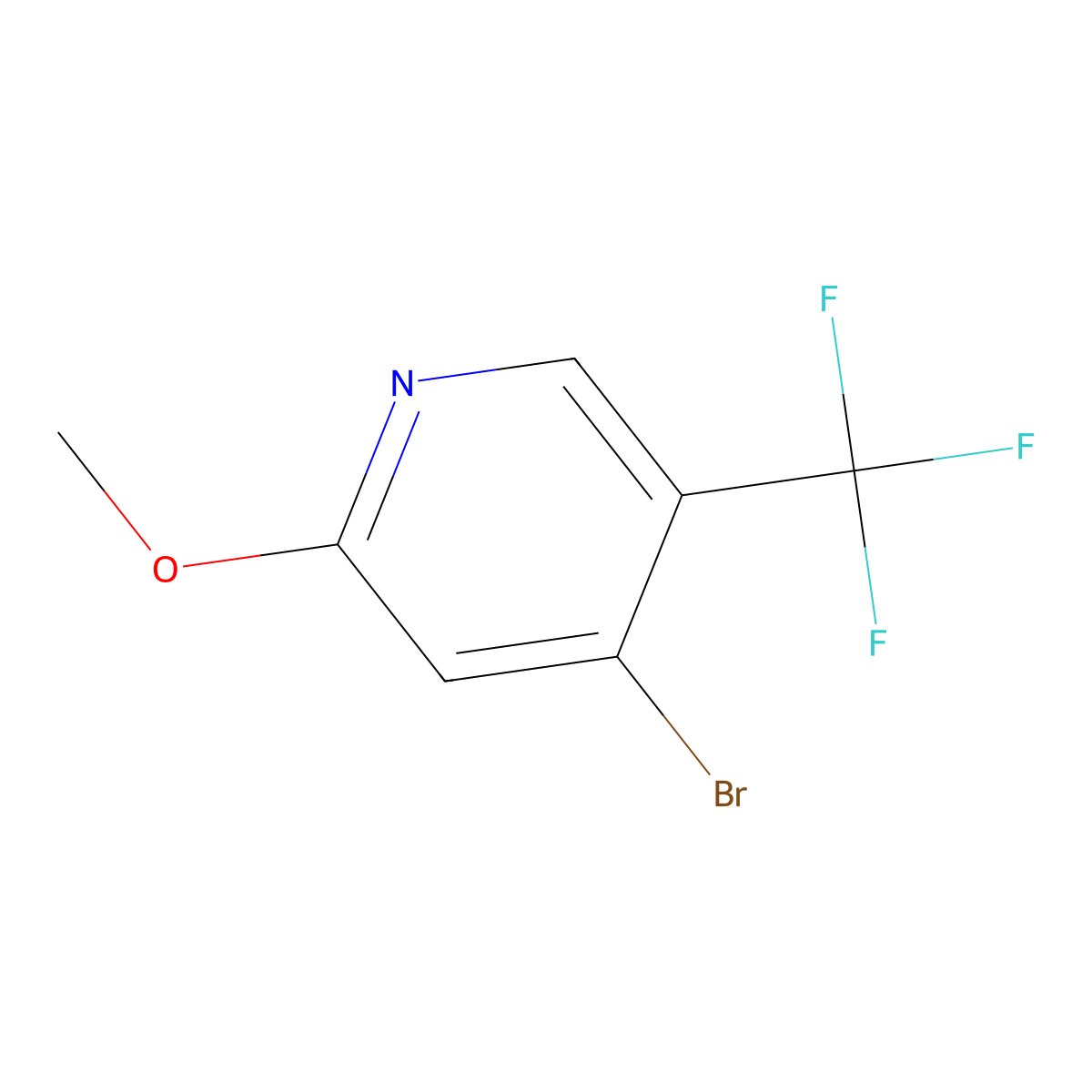 4-Bromo-2-methoxy-5-(trifluoromethyl)pyridine molecular structure, CAS 1211580-59-4