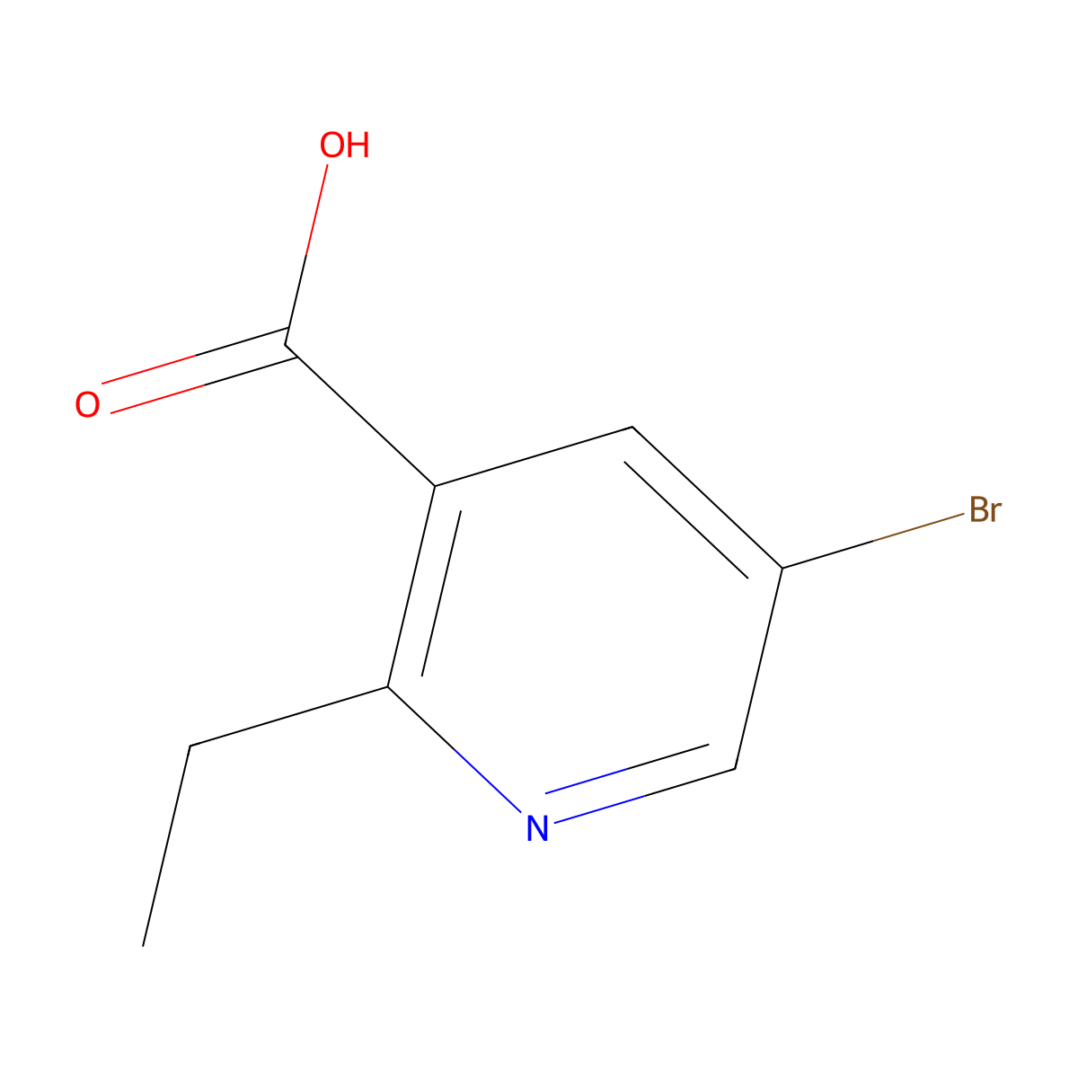 5-Bromo-2-ethylpyridine-3-carboxylic acid molecular structure, CAS 1211580-62-9