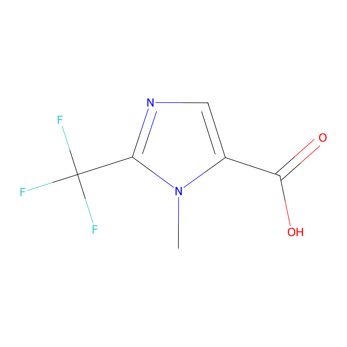 1-Methyl-2-(trifluoromethyl)-1H-imidazole-5-carboxylic acid molecular structure, CAS 1211580-64-1