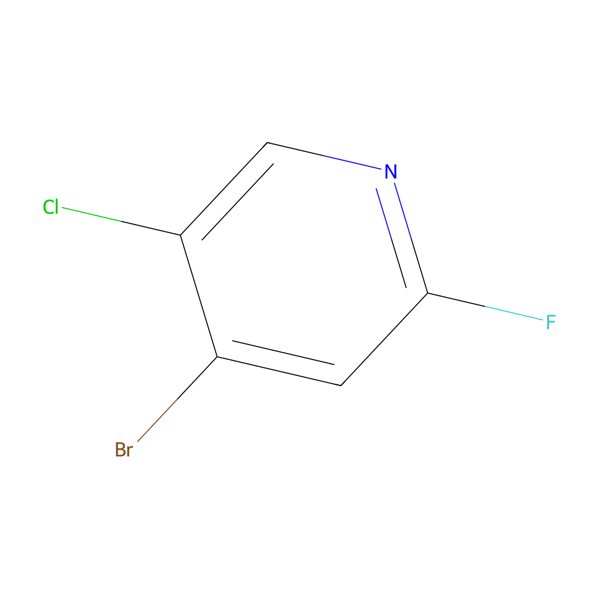 4-Bromo-5-chloro-2-fluoropyridine molecular structure, CAS 1211580-71-0