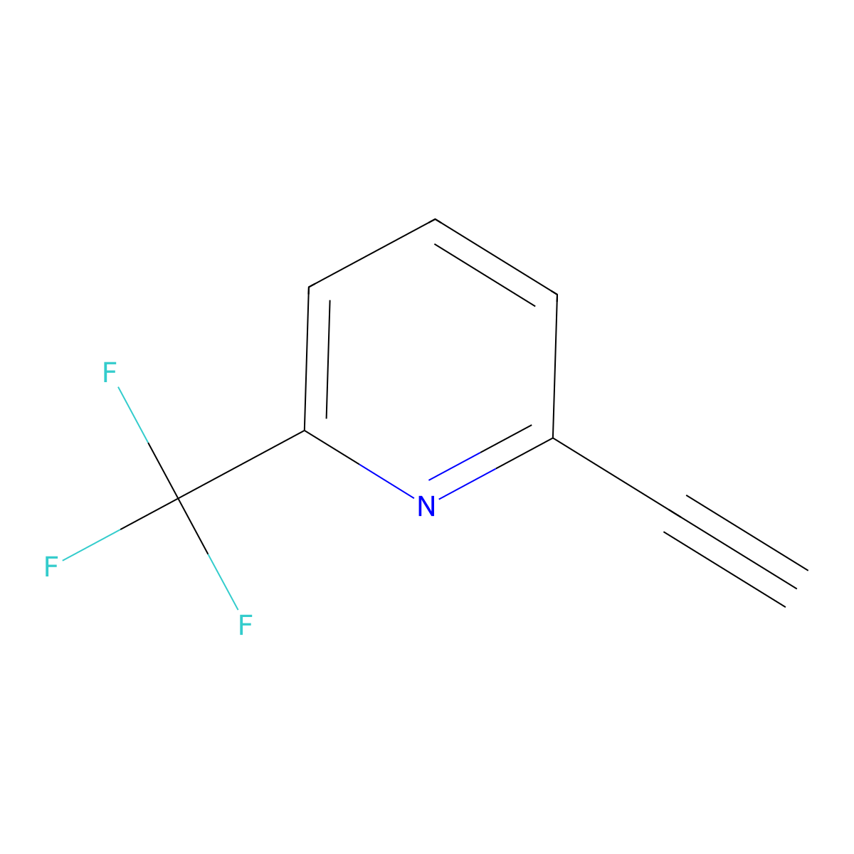 2-Ethynyl-6-(trifluoromethyl)pyridine molecular structure, CAS 1211580-81-2