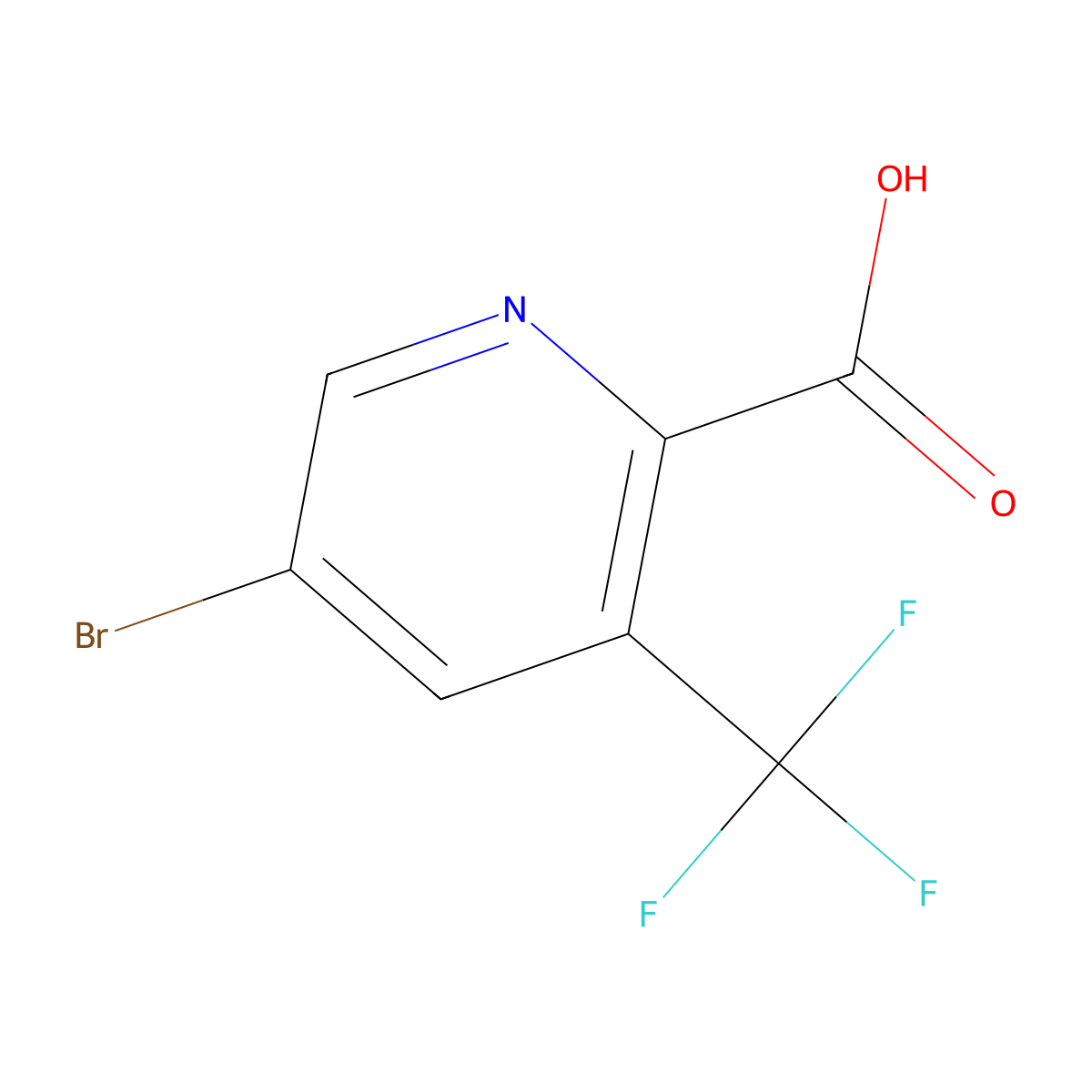 5-Bromo-3-(trifluoromethyl)pyridine-2-carboxylic acid molecular structure, CAS 1211580-84-5