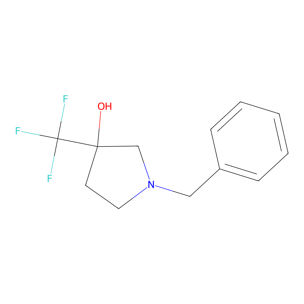 1-Benzyl-3-(trifluoromethyl)pyrrolidin-3-ol molecular structure, CAS 1211580-89-0