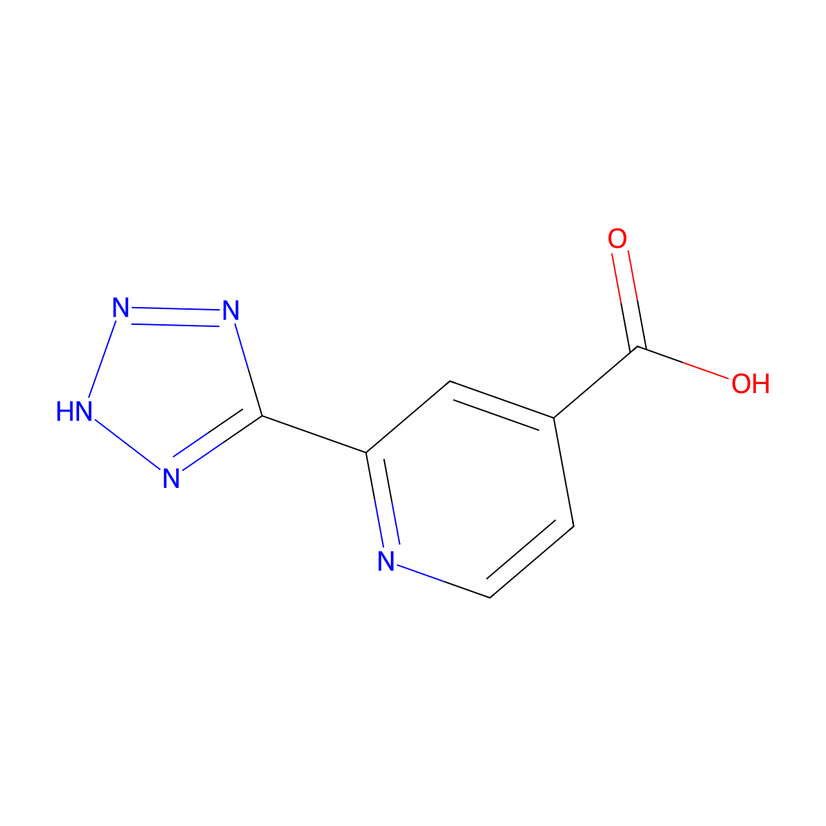 2-(1H-tetrazol-5-yl)isonicotinic acid molecular structure, CAS 1211581-11-1