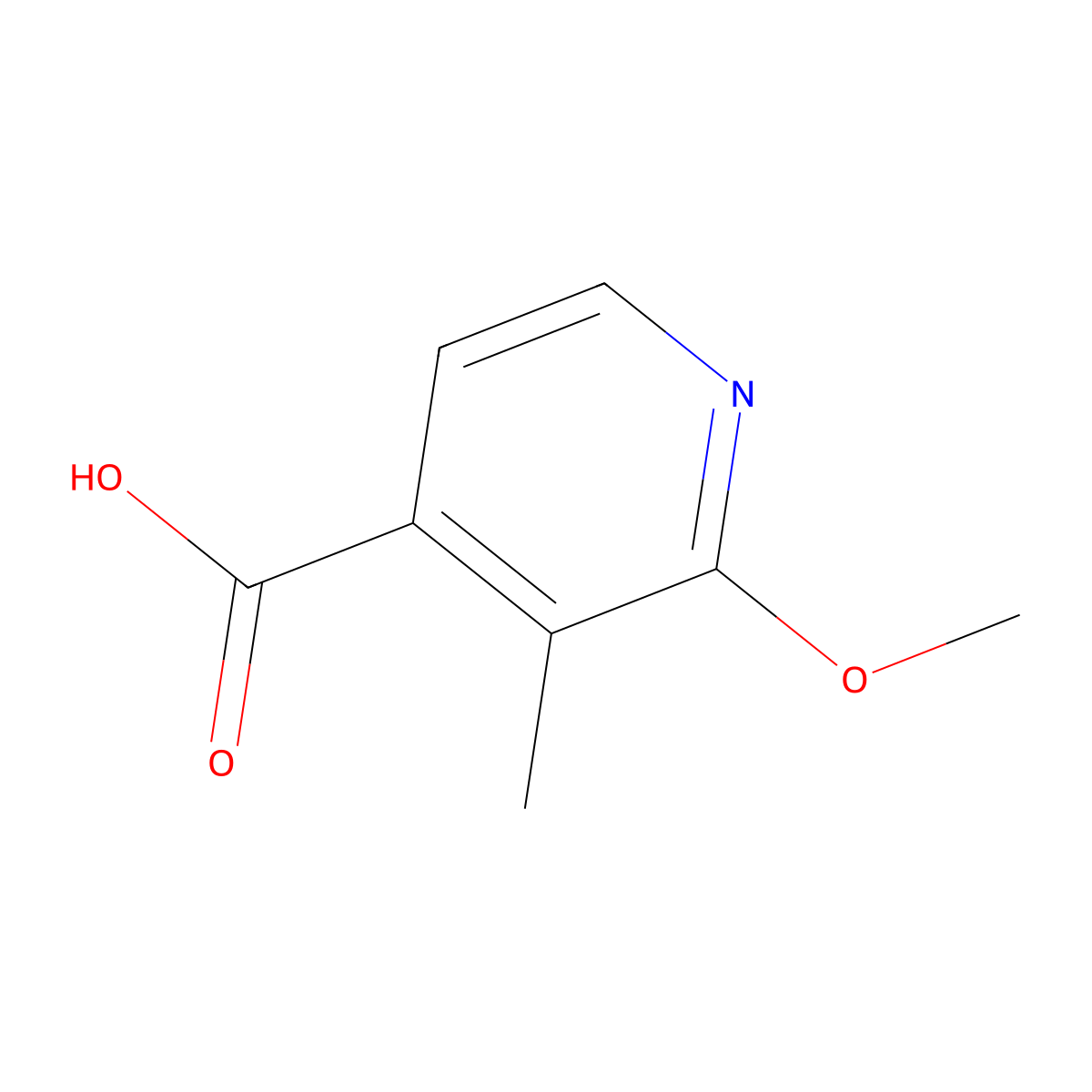 2-Methoxy-3-methylpyridine-4-carboxylic acid molecular structure, CAS 1211581-22-4
