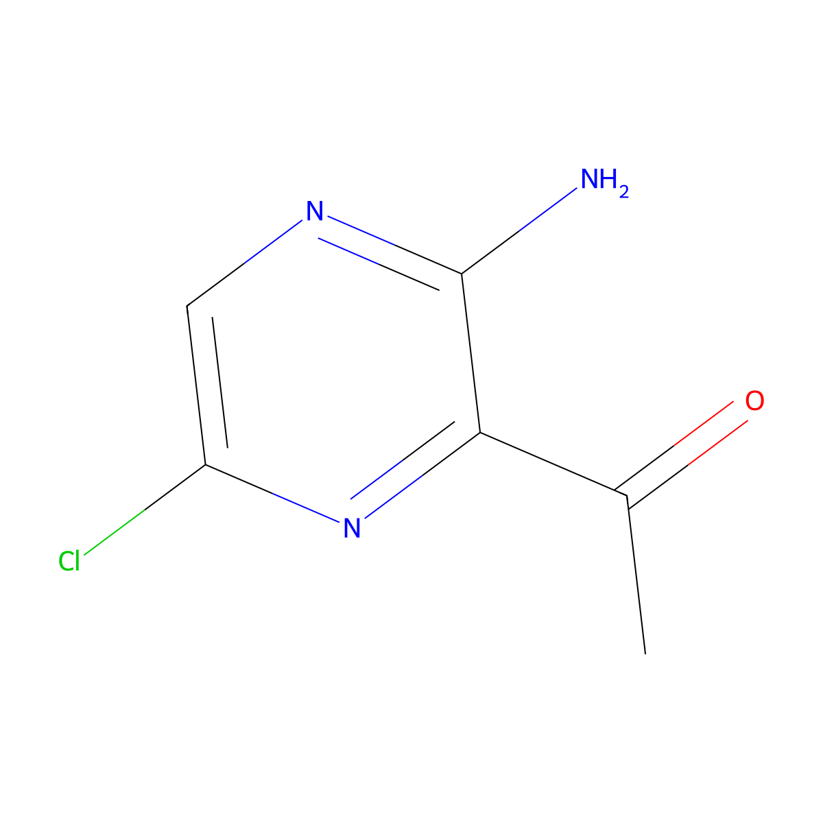 1-(3-Amino-6-chloropyrazin-2-YL)ethanone molecular structure, CAS 1211581-23-5