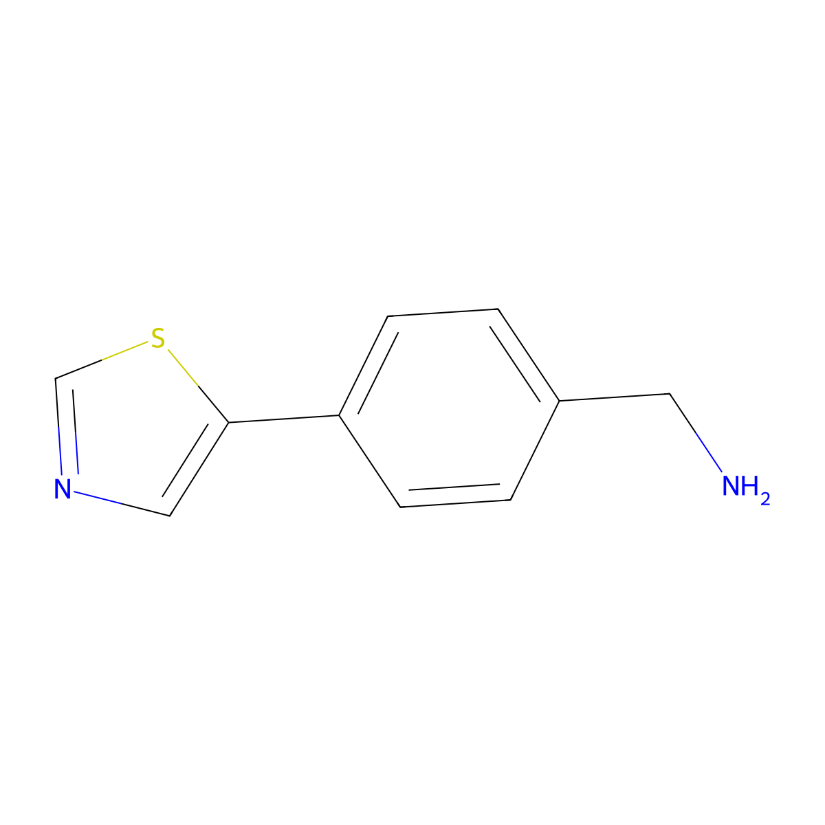 (4-(Thiazol-5-yl)phenyl)methanamine molecular structure, CAS 1211581-25-7