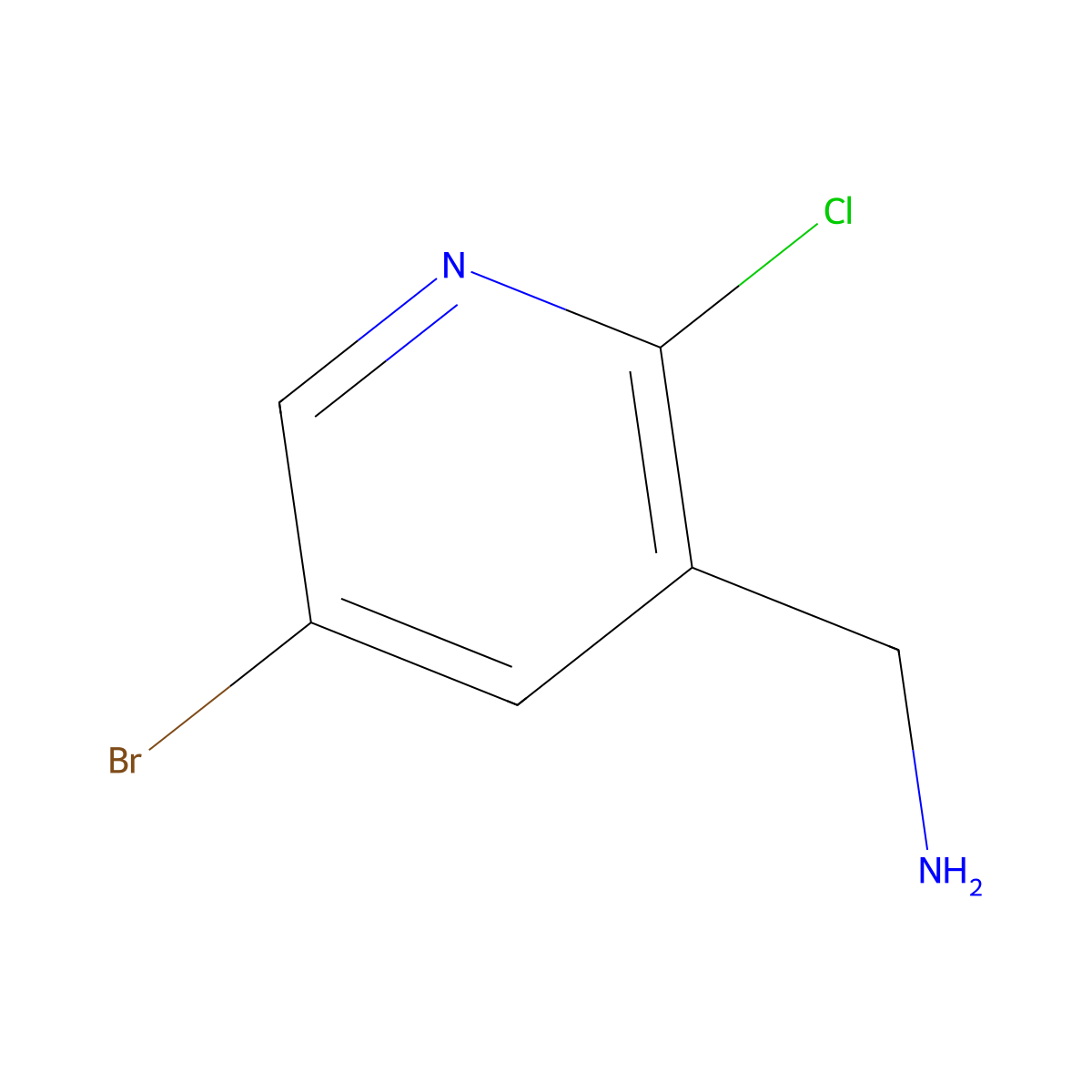 (5-Bromo-2-chloropyridin-3-yl)methanamine molecular structure, CAS 1211581-73-5