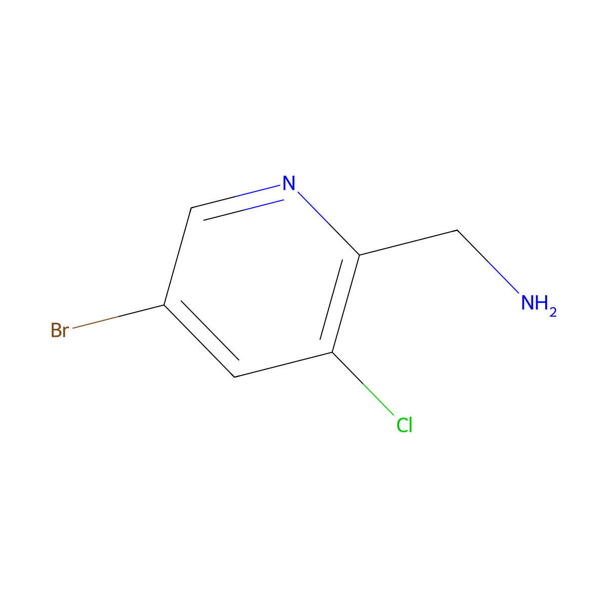 (5-Bromo-3-chloropyridin-2-yl)methanamine molecular structure, CAS 1211581-78-0