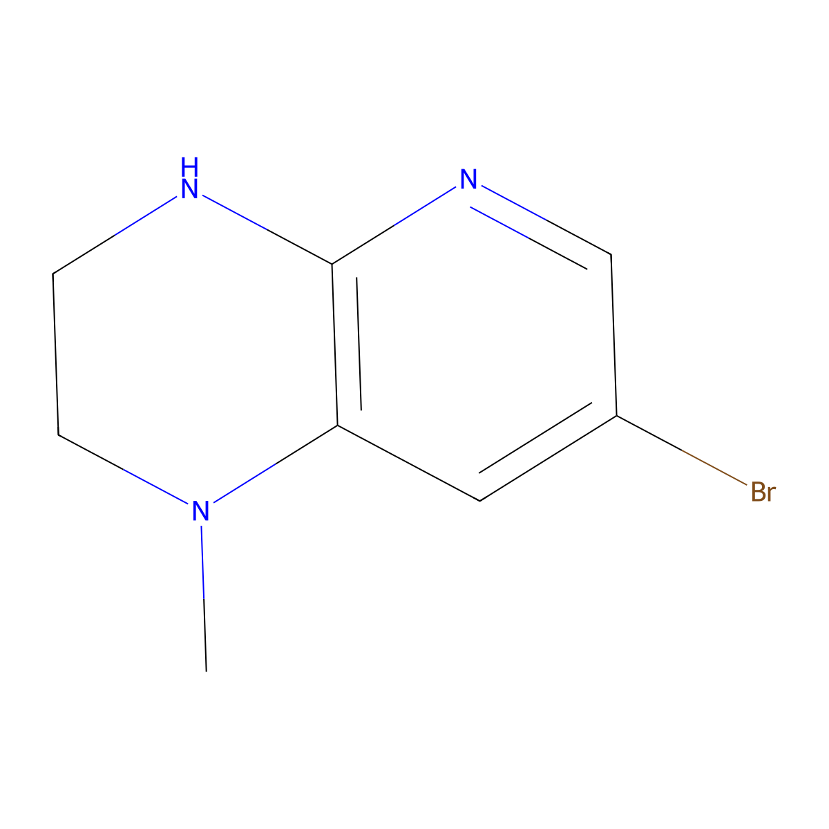 7-bromo-1-methyl-3,4-dihydro-2H-pyrido[2,3-b]pyrazine molecular structure, CAS 1211581-93-9