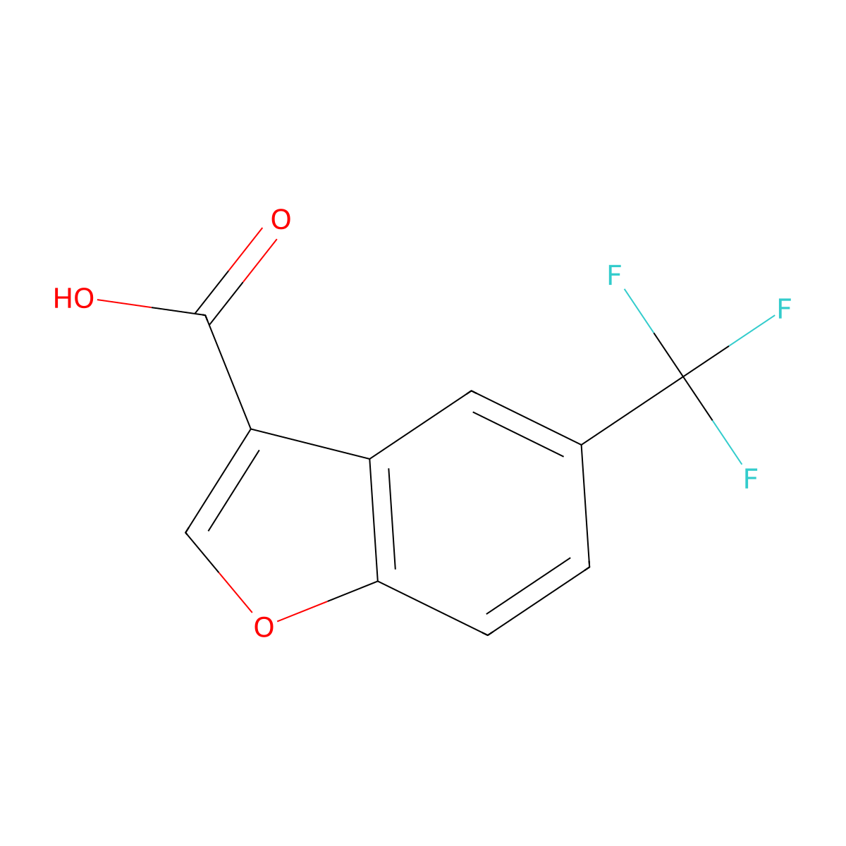 5-(Trifluoromethyl)-3-benzofurancarboxylic acid molecular structure, CAS 1211582-19-2