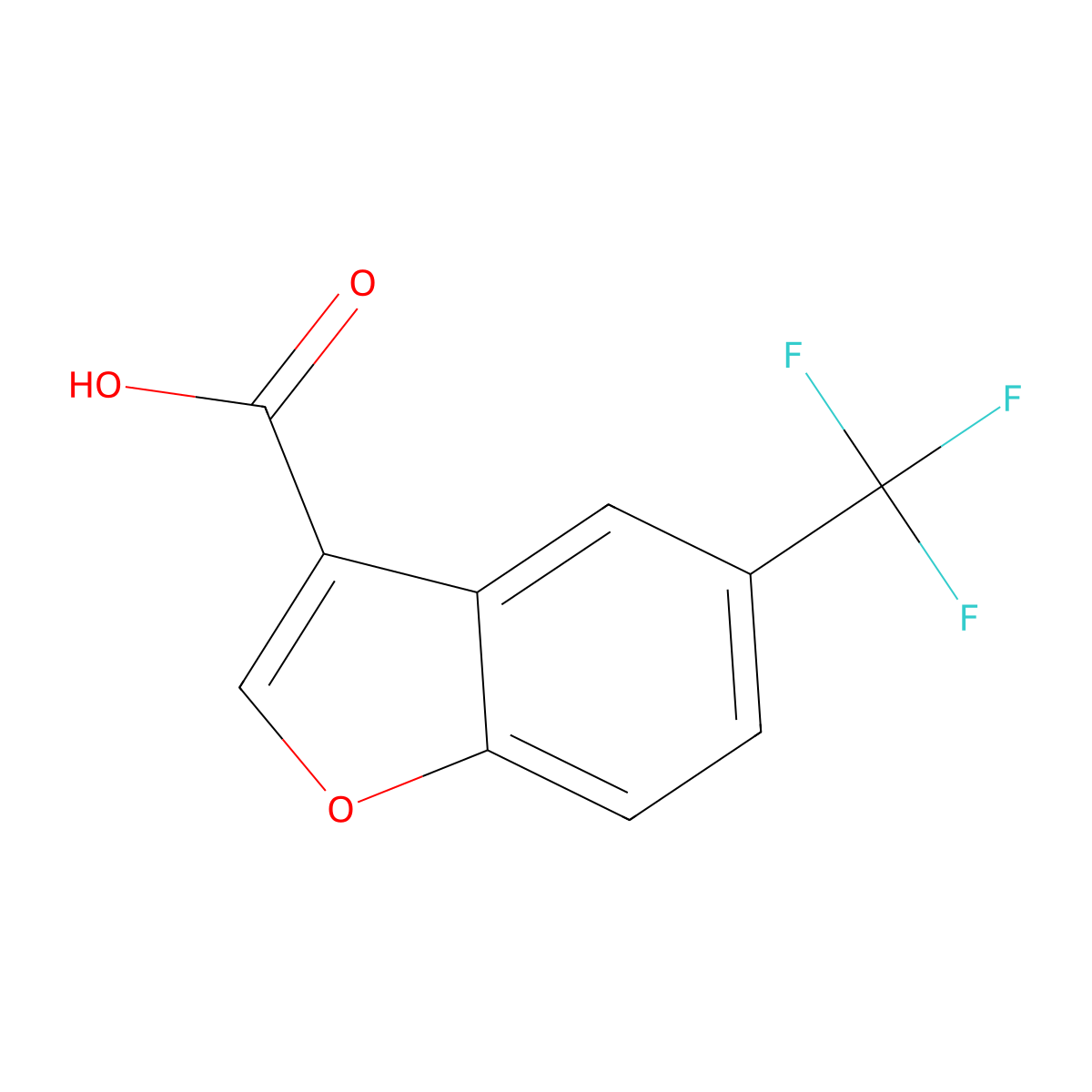 5-(Trifluoromethyl)-3-benzofurancarboxylic acid molecular structure, CAS 1211582-19-2