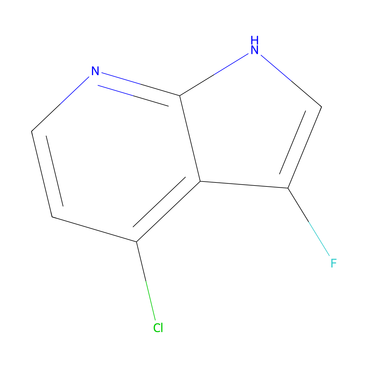 4-Chloro-3-fluoro-1H-pyrrolo[2,3-b]pyridine molecular structure, CAS 1211582-49-8