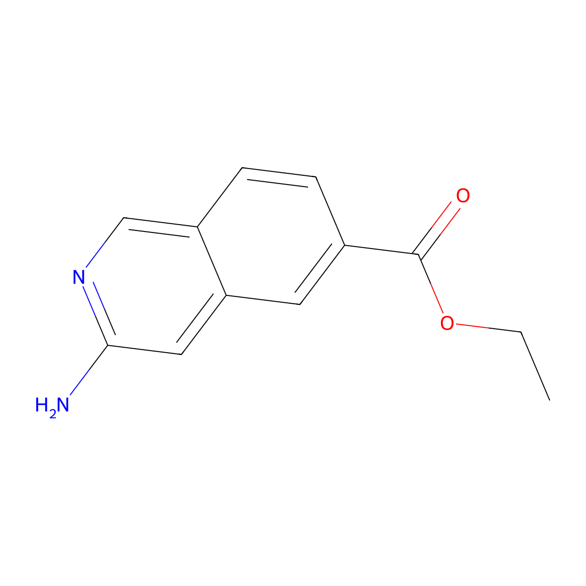 Ethyl 3-aminoisoquinoline-6-carboxylate molecular structure, CAS 1211582-65-8