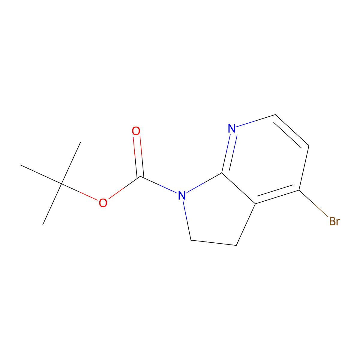 4-Bromo-2,3-dihydro-pyrrolo[2,3-b]pyridine-1-carboxylic acid tert-butyl ester molecular structure, CAS 1211582-69-2