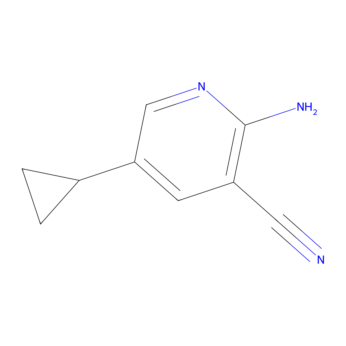 2-Amino-5-cyclopropylnicotinonitrile molecular structure, CAS 1211582-73-8