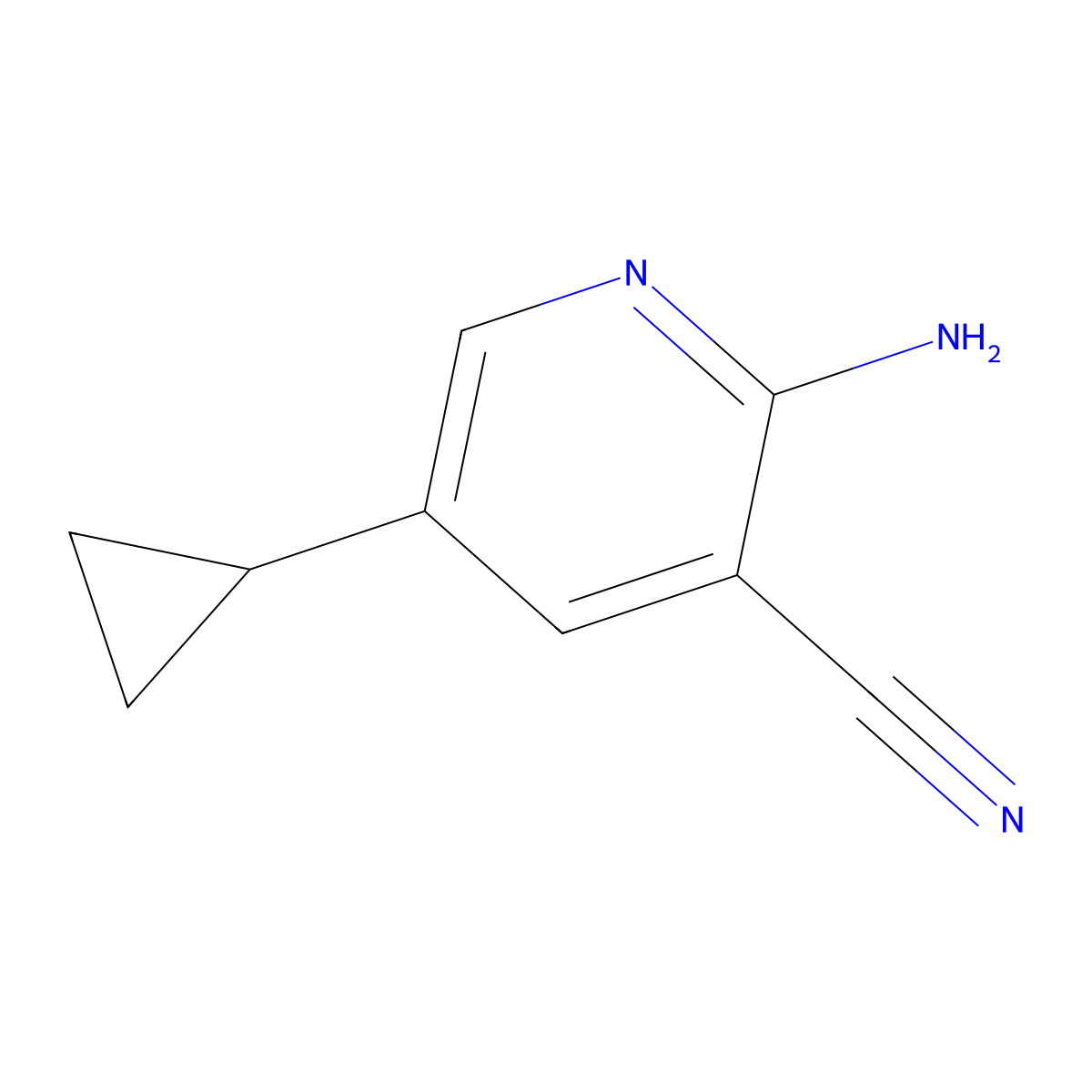 2-Amino-5-cyclopropylnicotinonitrile molecular structure, CAS 1211582-73-8