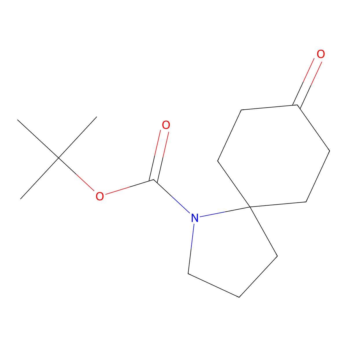 Tert-butyl 8-oxo-1-azaspiro(4.5)decane-1-carboxylate molecular structure, CAS 1211582-76-1