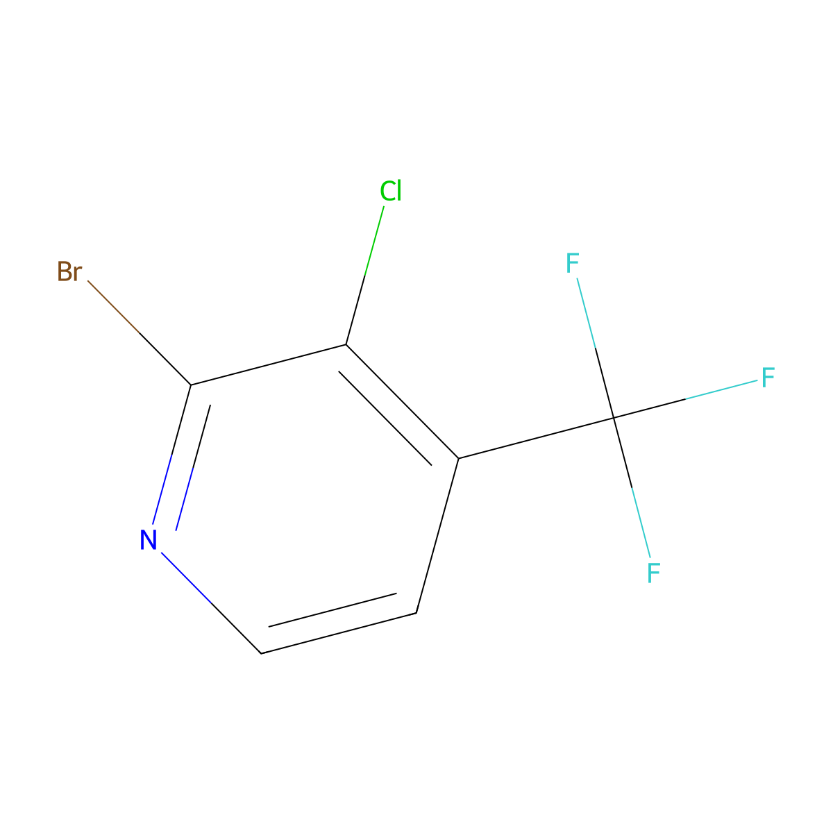 2-Bromo-3-chloro-4-(trifluoromethyl)pyridine molecular structure, CAS 1211582-91-0