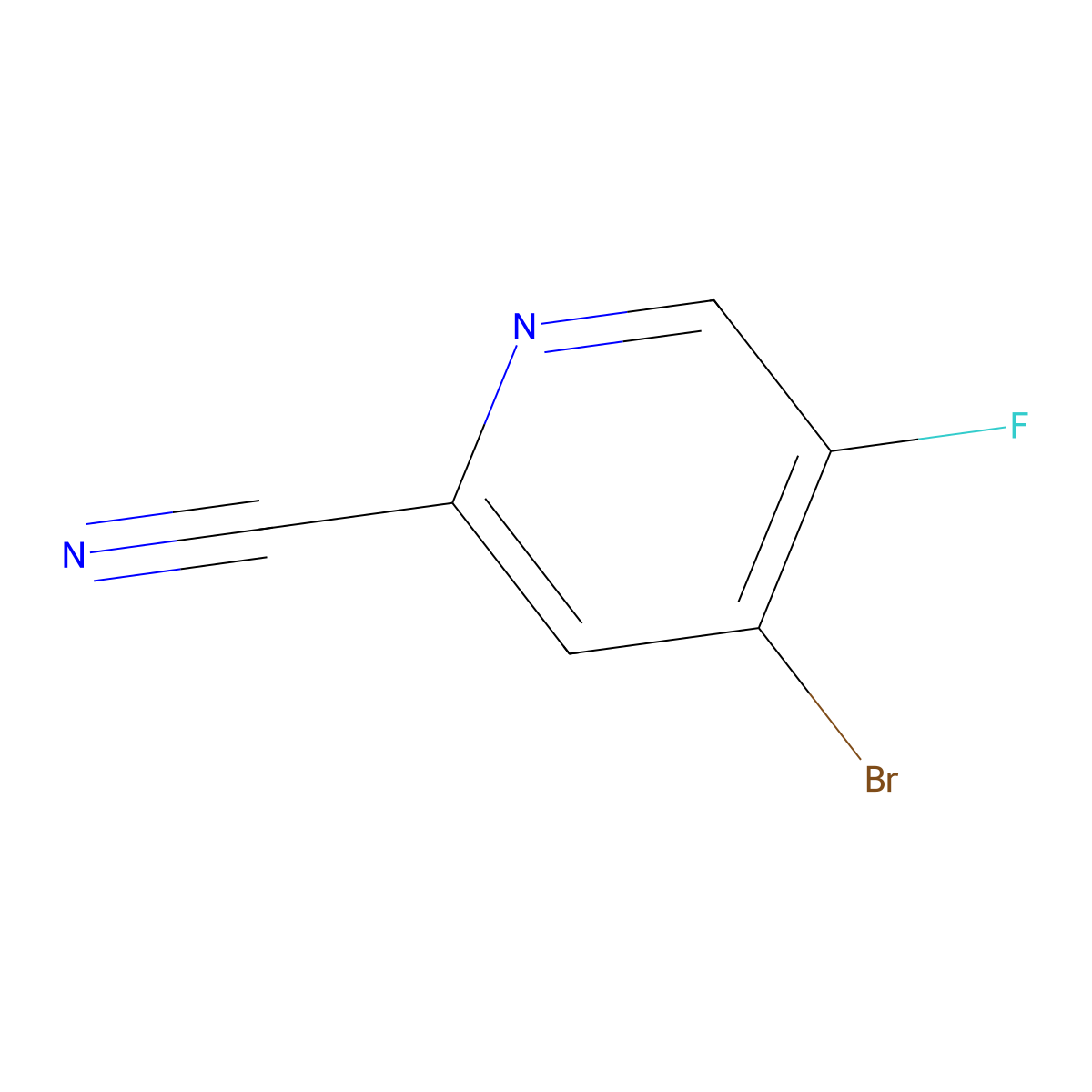 4-Bromo-5-fluoropyridine-2-carbonitrile molecular structure, CAS 1211582-95-4