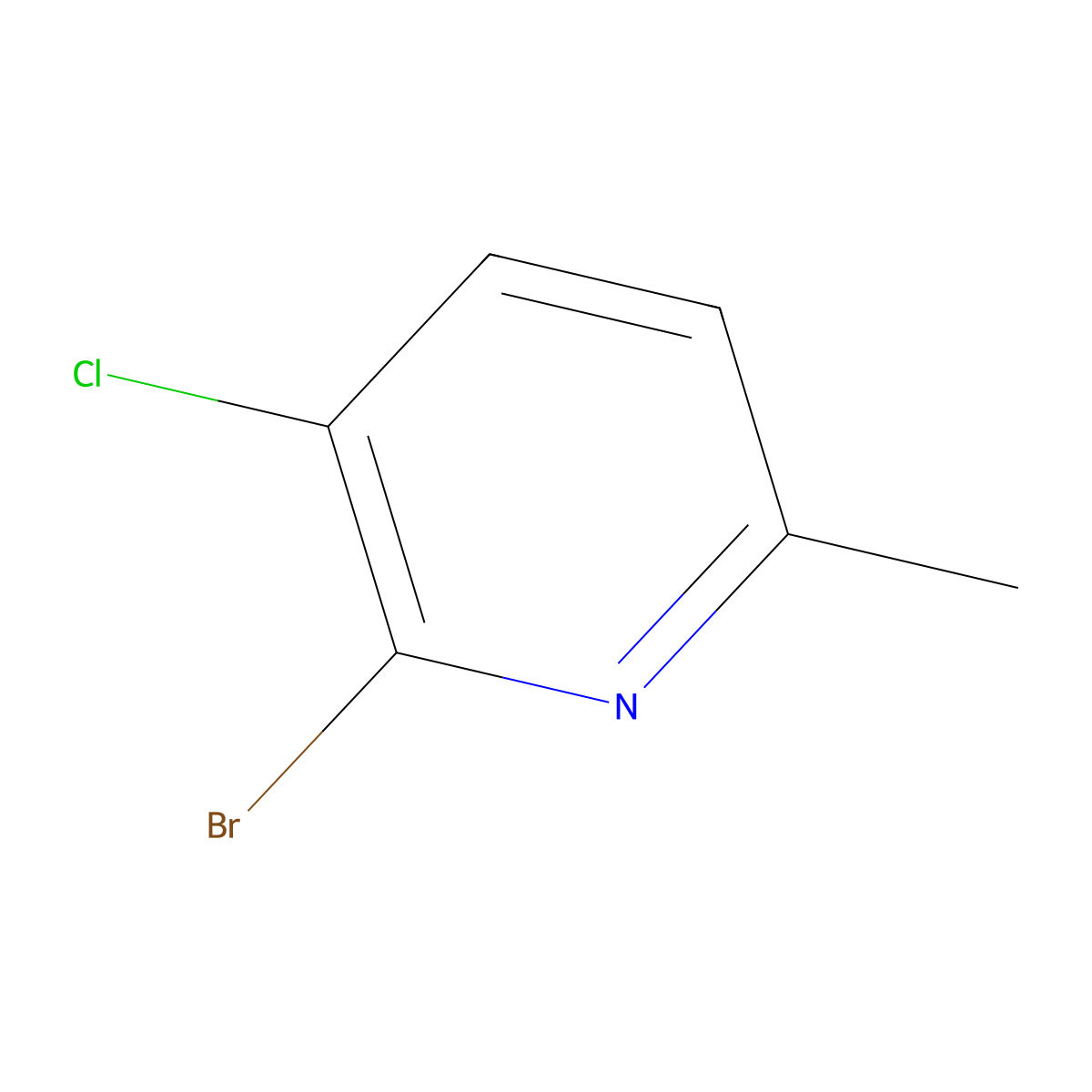 2-Bromo-3-chloro-6-methylpyridine molecular structure, CAS 1211582-97-6