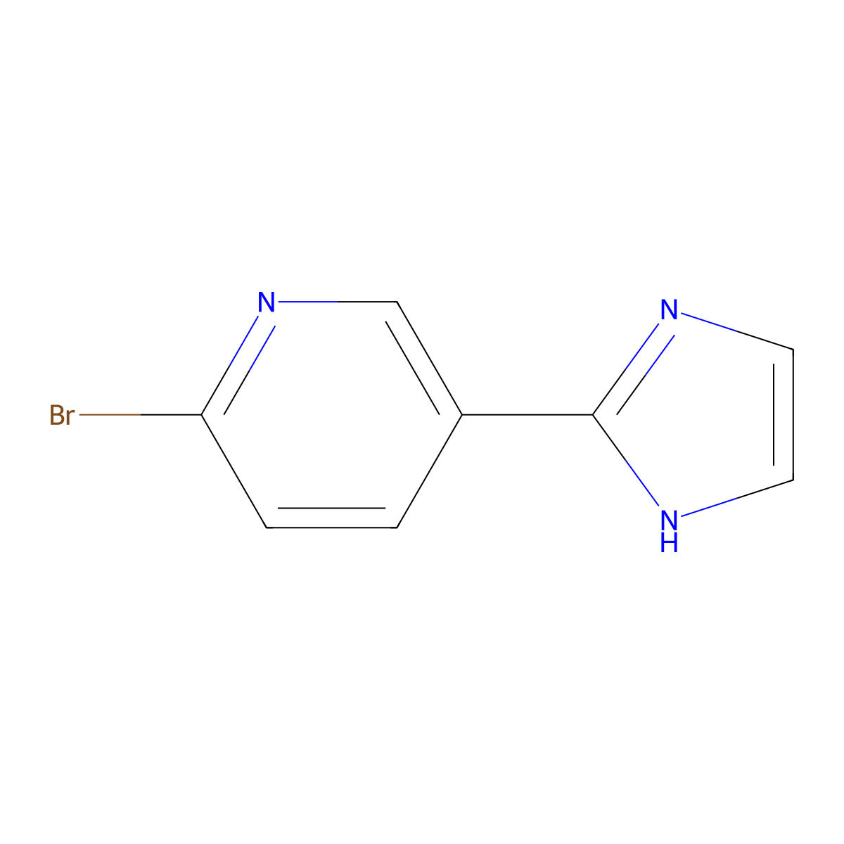 2-Bromo-5-(1h-imidazol-2-yl)pyridine molecular structure, CAS 1211583-15-1