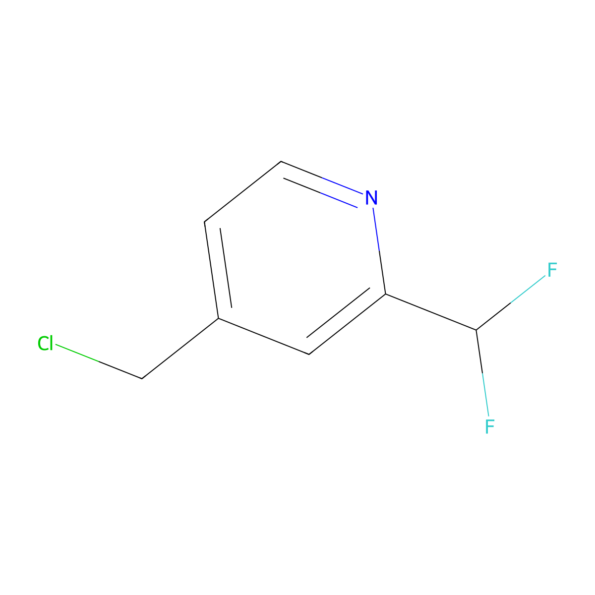 4-(Chloromethyl)-2-(difluoromethyl)pyridine molecular structure, CAS 1211583-29-7
