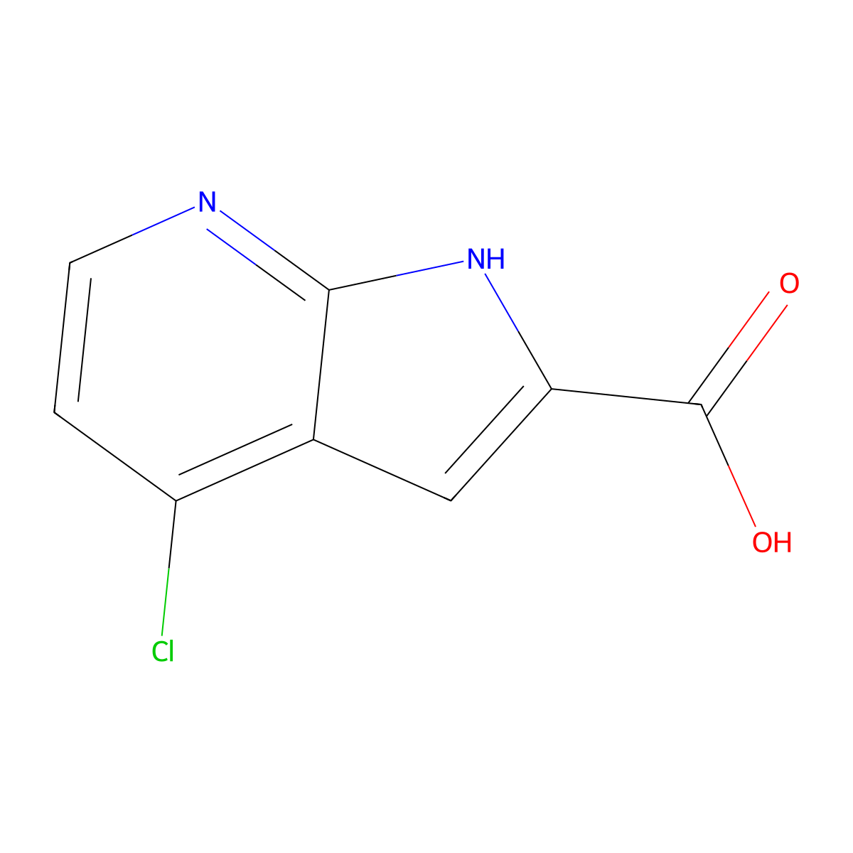4-Chloro-1H-pyrrolo[2,3-B]pyridine-2-carboxylic acid molecular structure, CAS 1211583-37-7