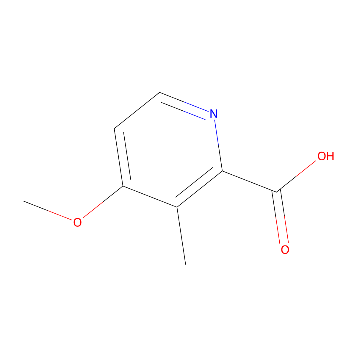 4-Methoxy-3-methyl-2-pyridinecarboxylic acid molecular structure, CAS 1211583-53-7