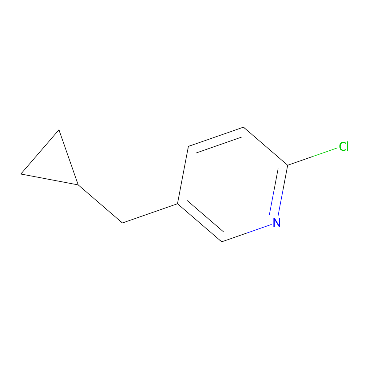 2-Chloro-5-(cyclopropylmethyl)pyridine molecular structure, CAS 1211583-59-3