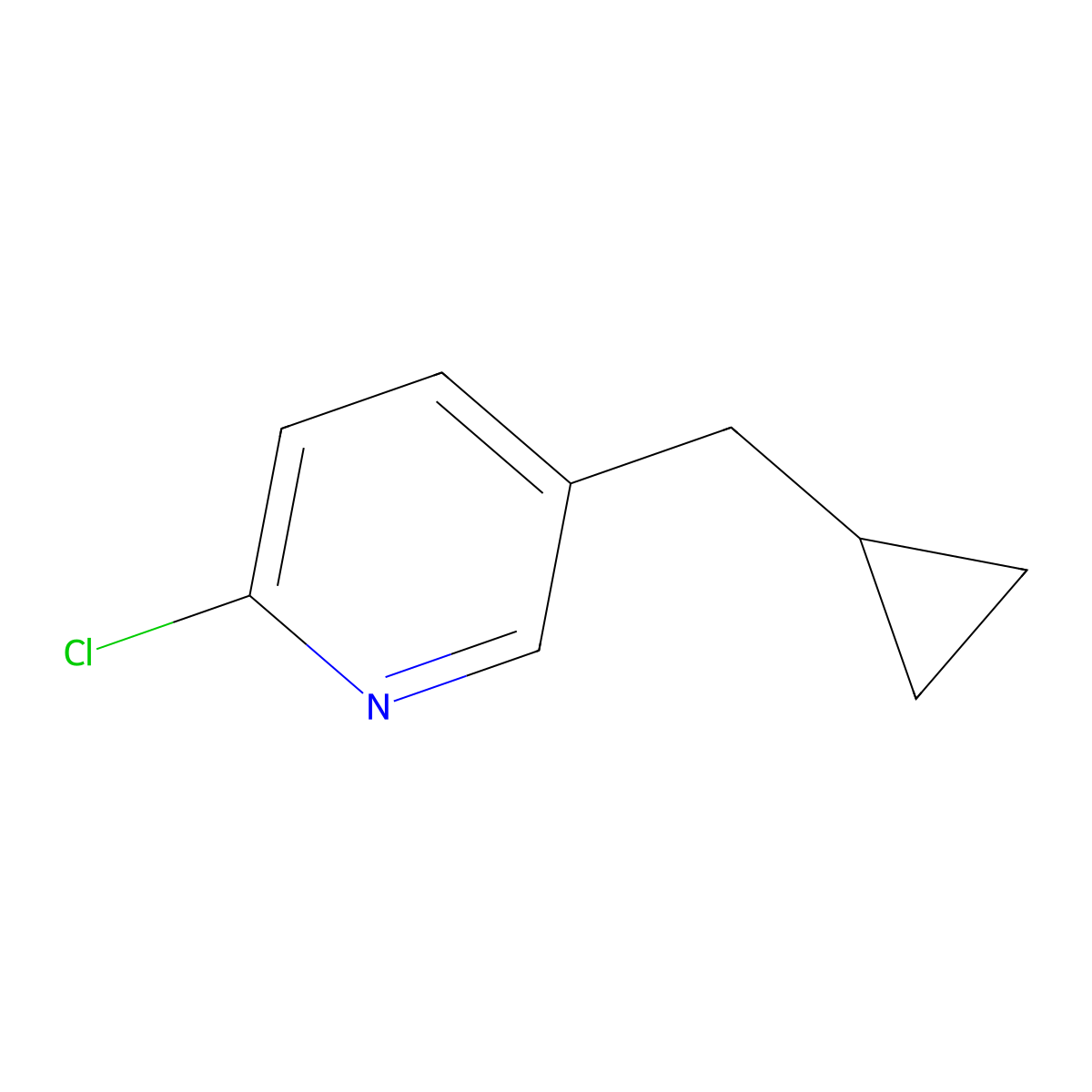 2-Chloro-5-(cyclopropylmethyl)pyridine molecular structure, CAS 1211583-59-3
