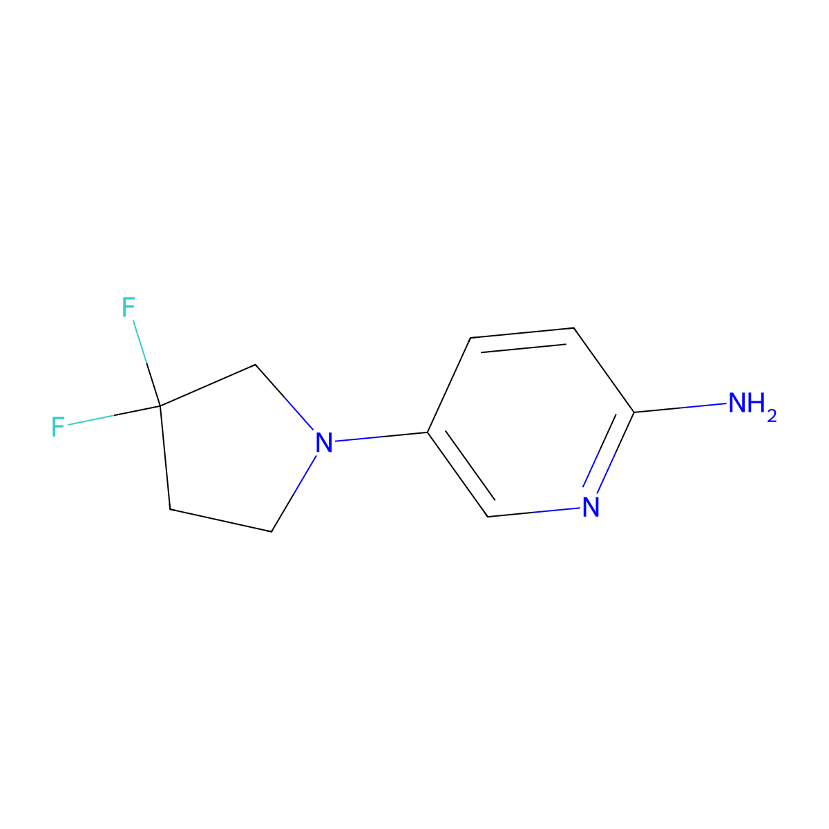 5-(3,3-Difluoropyrrolidin-1-yl)pyridin-2-amine molecular structure, CAS 1211583-63-9