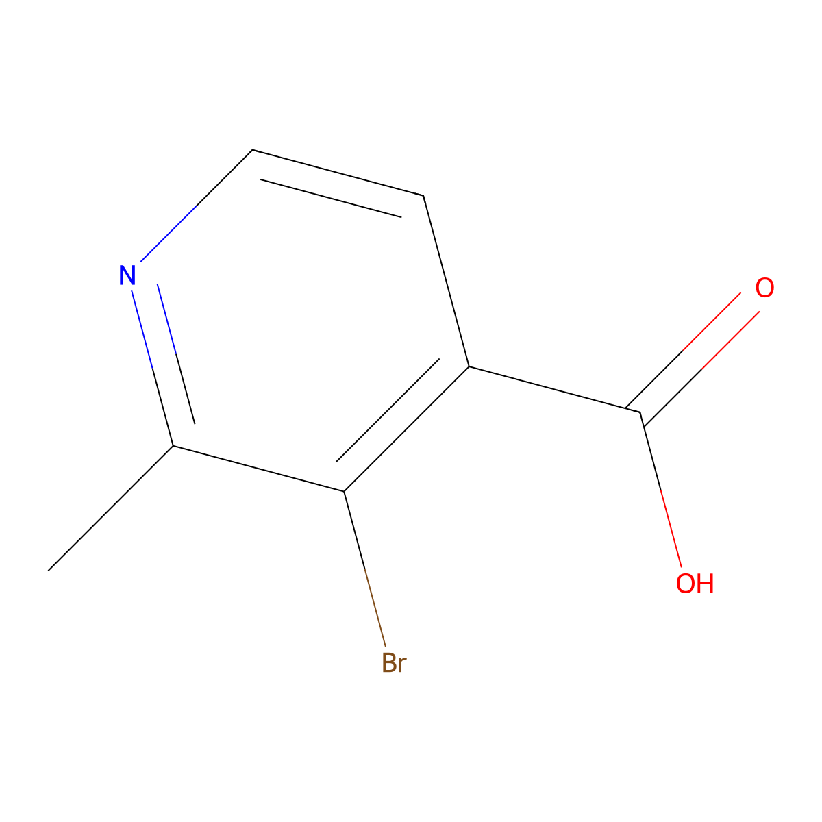 3-Bromo-2-methyl-isonicotinic acid molecular structure, CAS 1211583-71-9